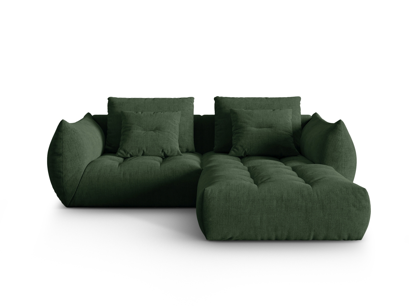 Micadoni Ecksofa Bloom 3-Sitzer Strukturierter Stoff Moßgrün