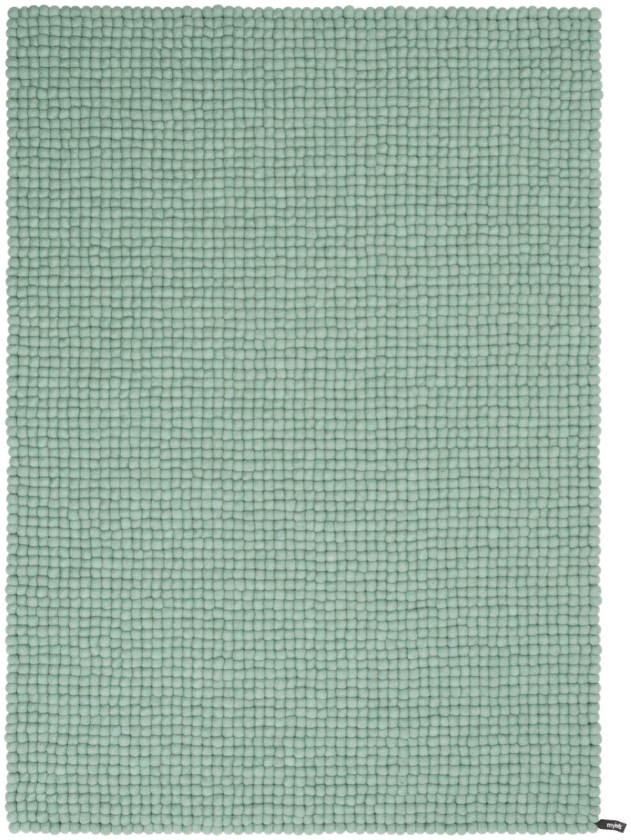 myfelt Fine Filzkugelteppich Türkis rechteckig 90 x 130 cm