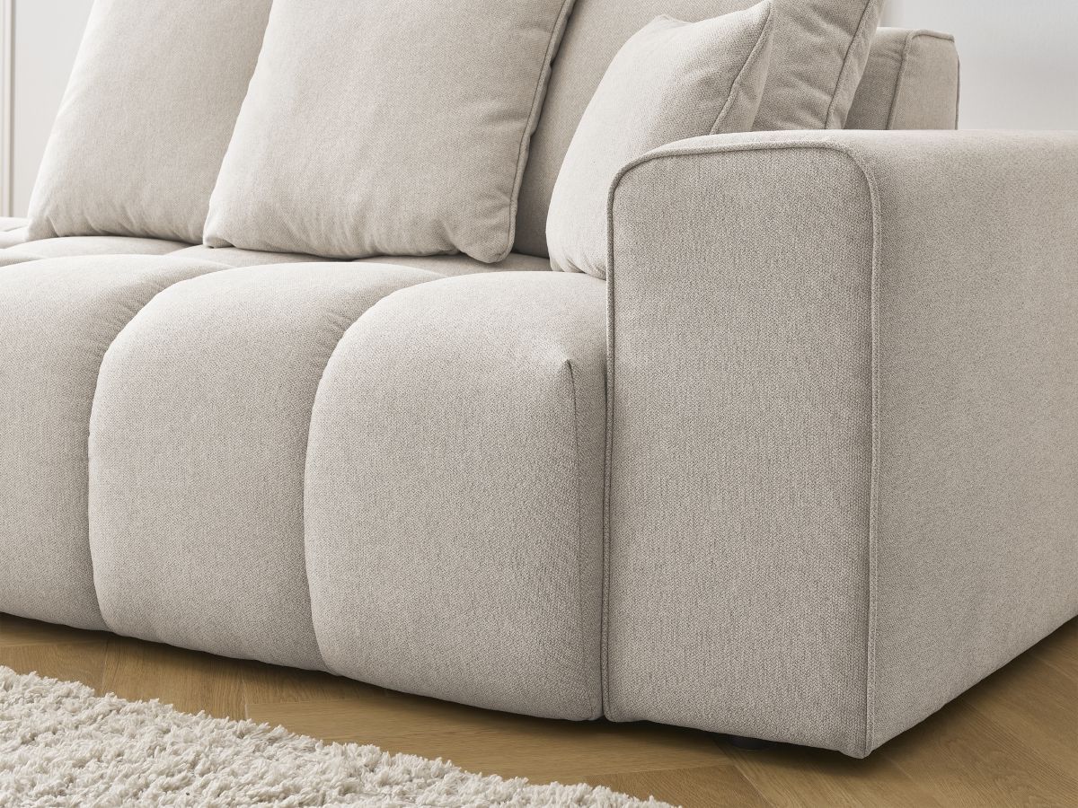 Bobochic Mont-blanc Sofa 4-Sitzer Melange-Stoff Beige Armlehne rechts