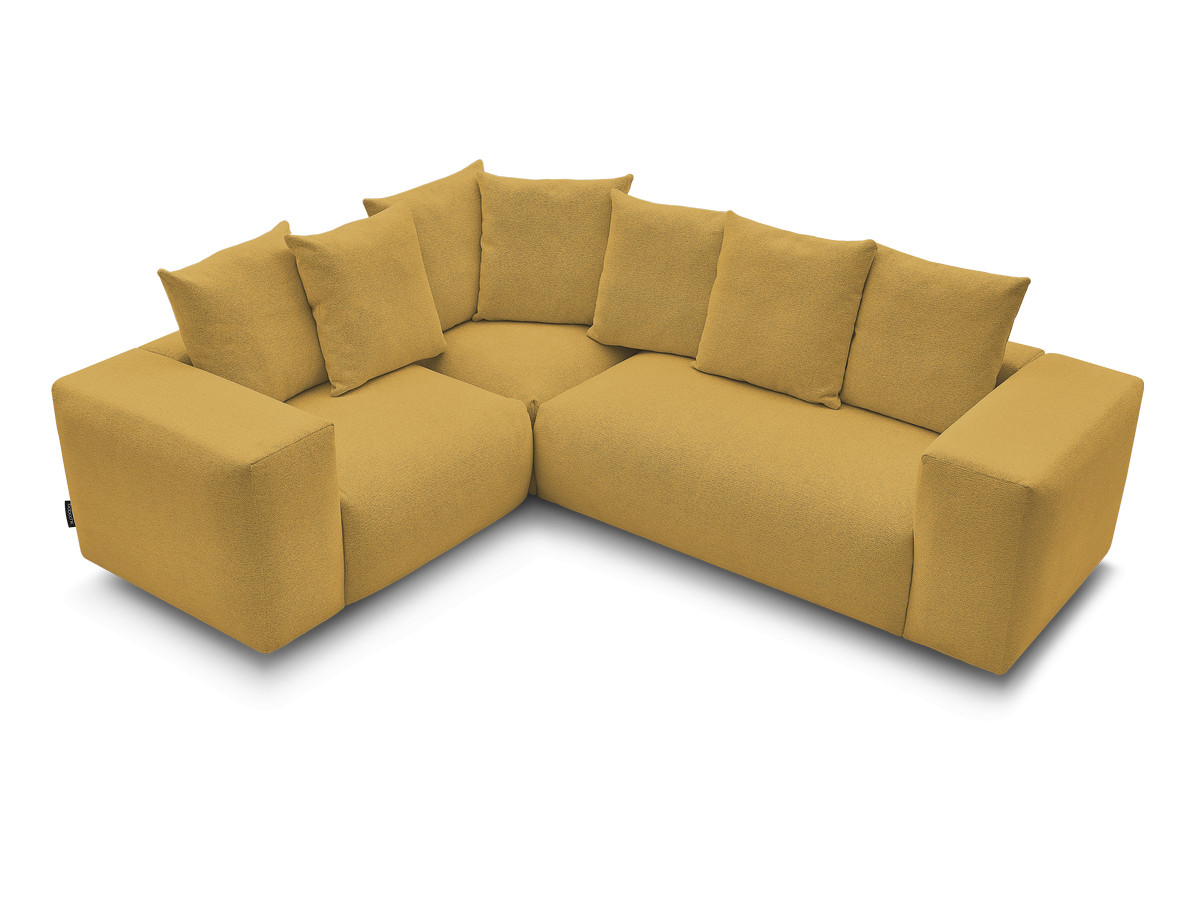 Bobochic Voltaire Ecksofa 268 × 214 cm Melange-Stoff Gelb Ecke links
