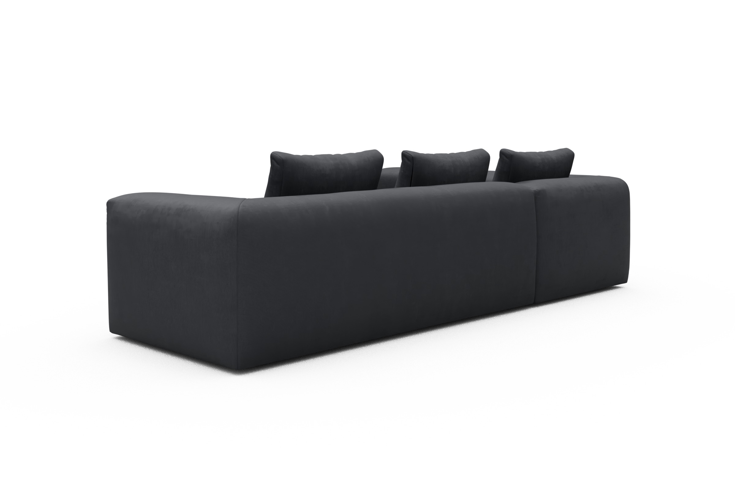 Ecksofa Fred 2x 2,5-Sitzer links offen Cordufine-Slate-Grey