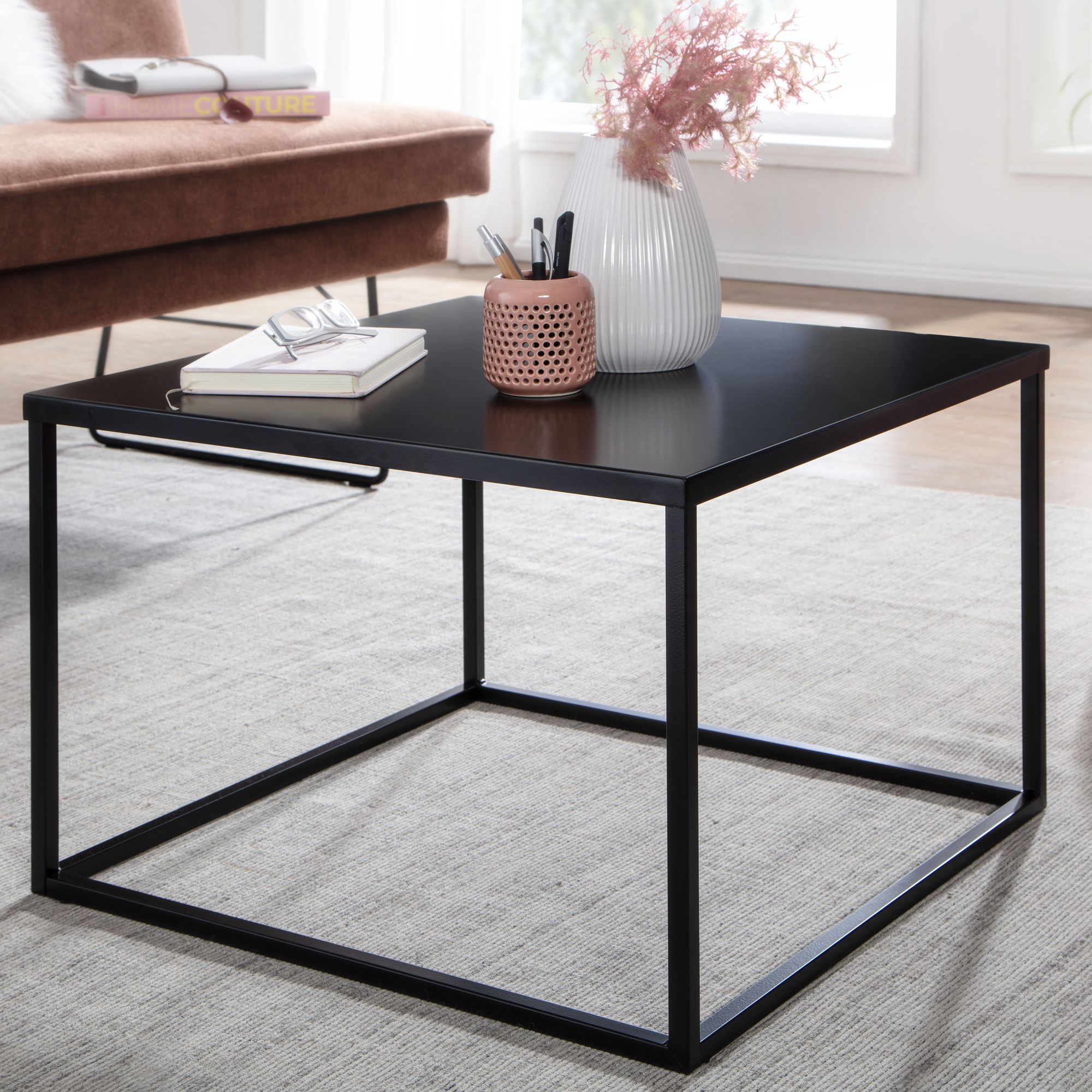Couchtisch Storhofdi Metall Schwarz 60 × 60 × 40 cm
