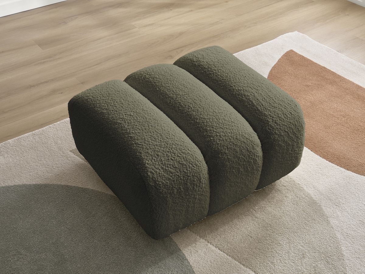 Bobochic Talia Pouf Bouclé-Stoff Grün