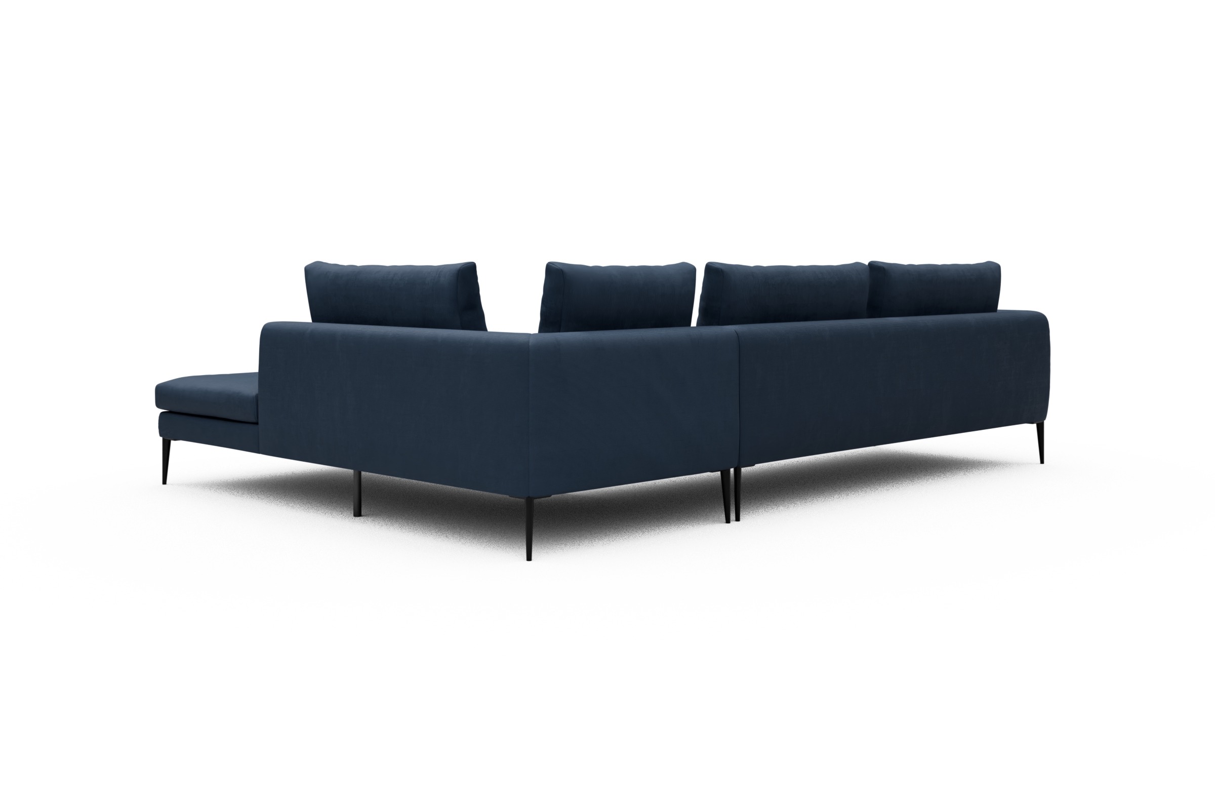 Ecksofa Paul Relax-Ecke links mit 3-Sitzer Cordufine-Royal-Blue