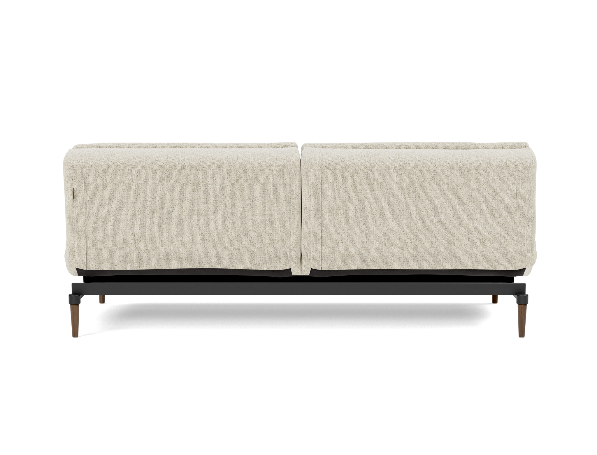 Schlafsofa Dublexo Strukturierter Stoff Taura 357-Off-White Beine Styletto Eiche dunkel