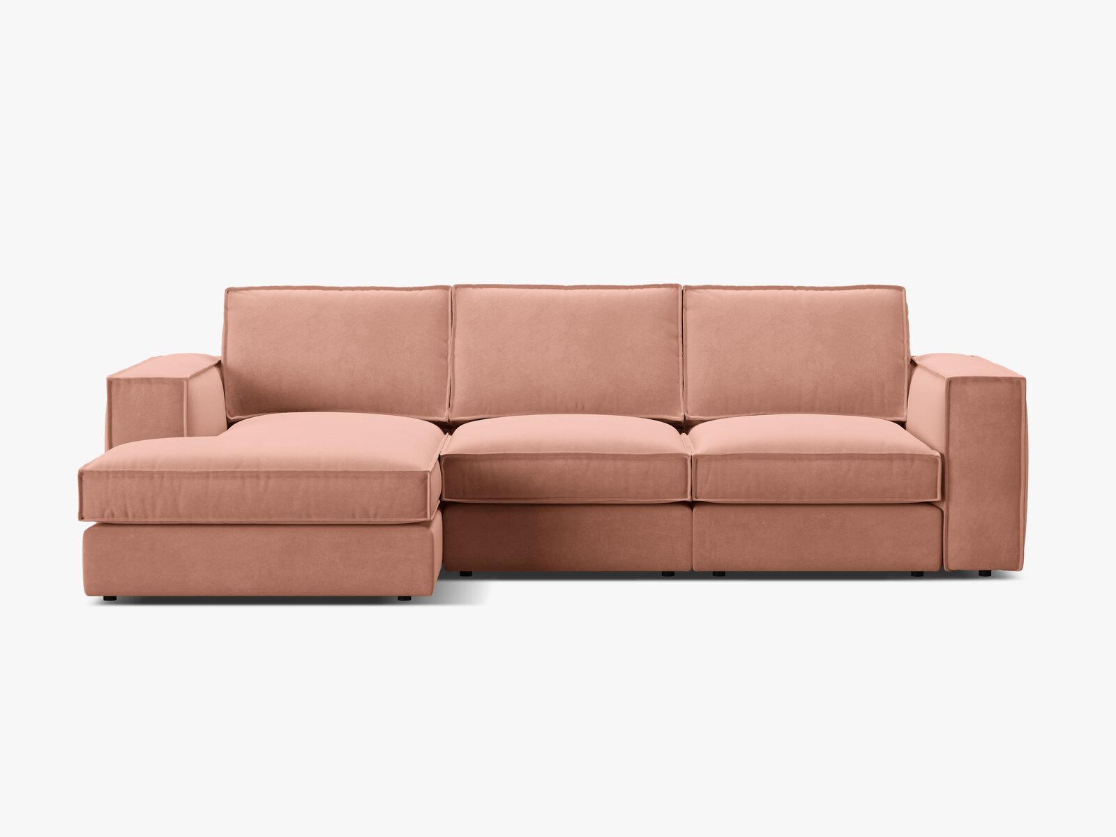 Micadoni modulares Ecksofa Pola 3-Sitzer Links Samt Salvador Rosa