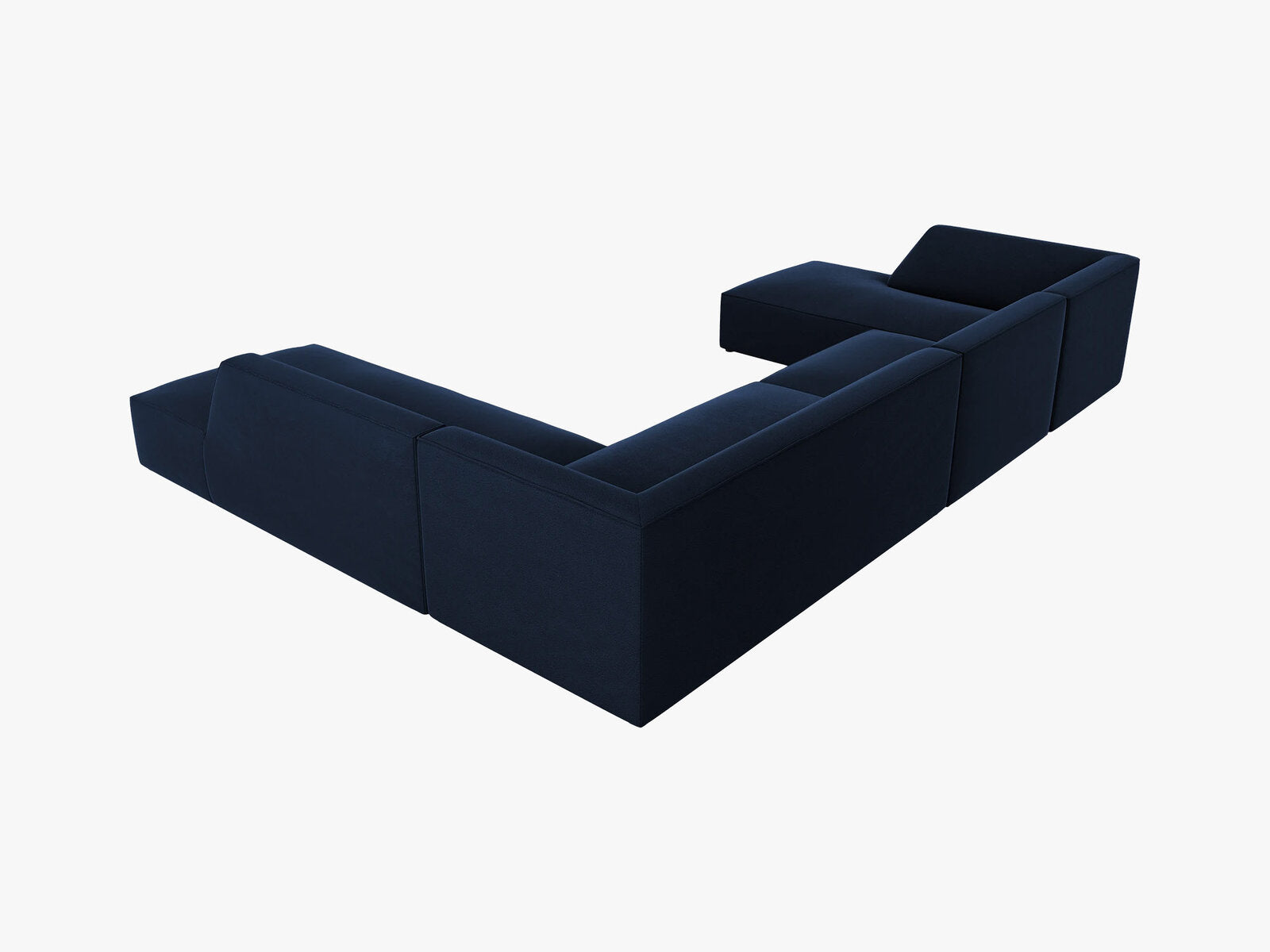 Micadoni Panorama-Ecksofa Ruby 7-Sitzer Rechts Samt Salvador Königsblau