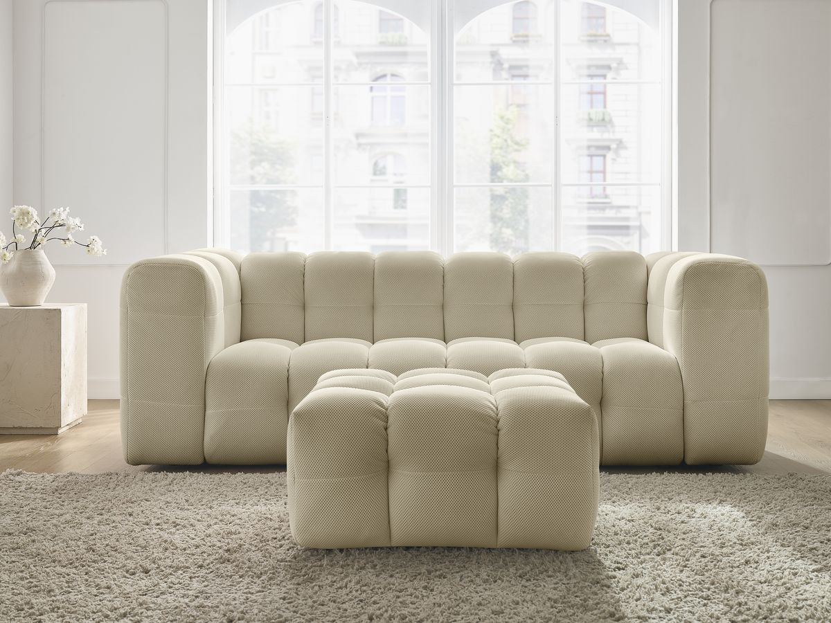 Bobochic Cloud Sofa 4-Sitzer mit Pouf Mesh-Stoff Beige