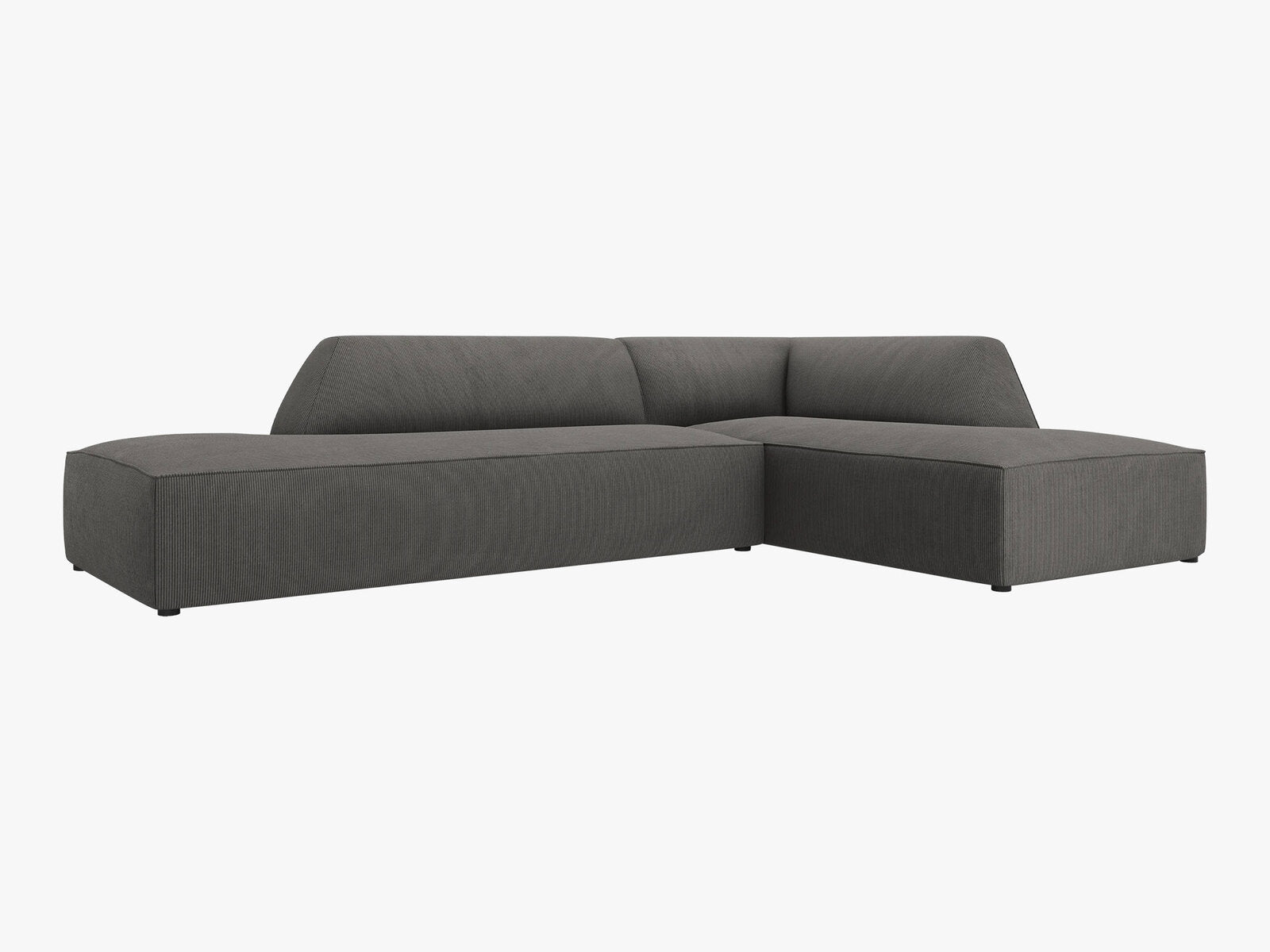 Micadoni Ecksofa Ruby 4-Sitzer Rechts Kord Scala Dunkelgrau