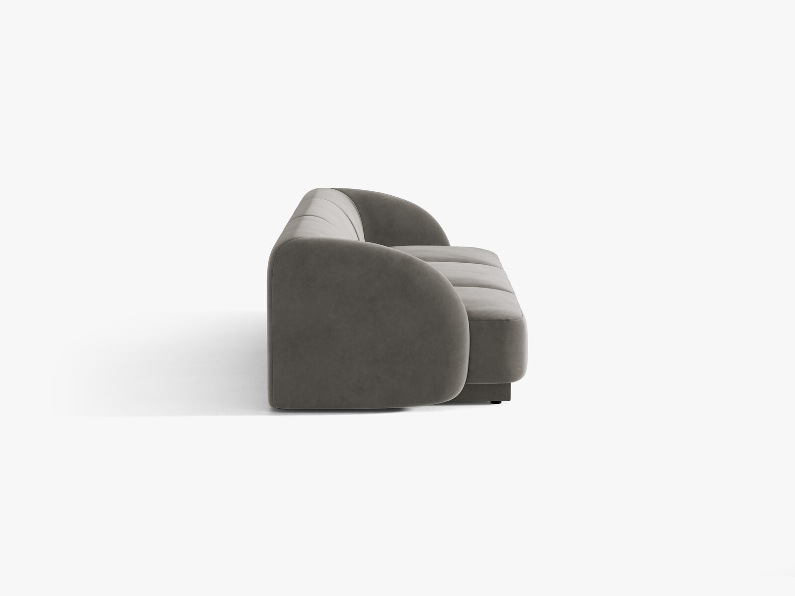 Micadoni Sofa Miley 3-Sitzer Samt Bluvel Hellgrau