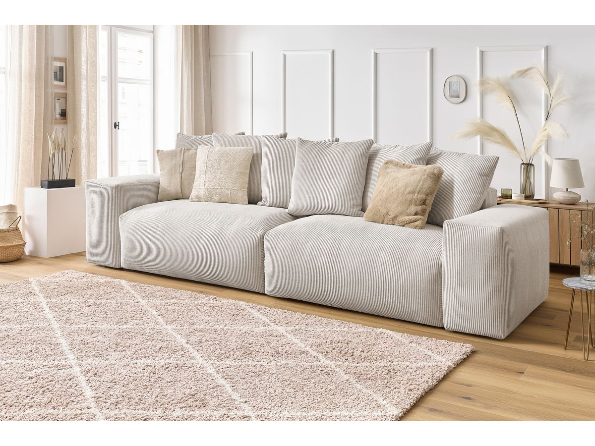 Bobochic Voltaire Sofa 4-Sitzer 320 × 124 cm Cordsamt Beige