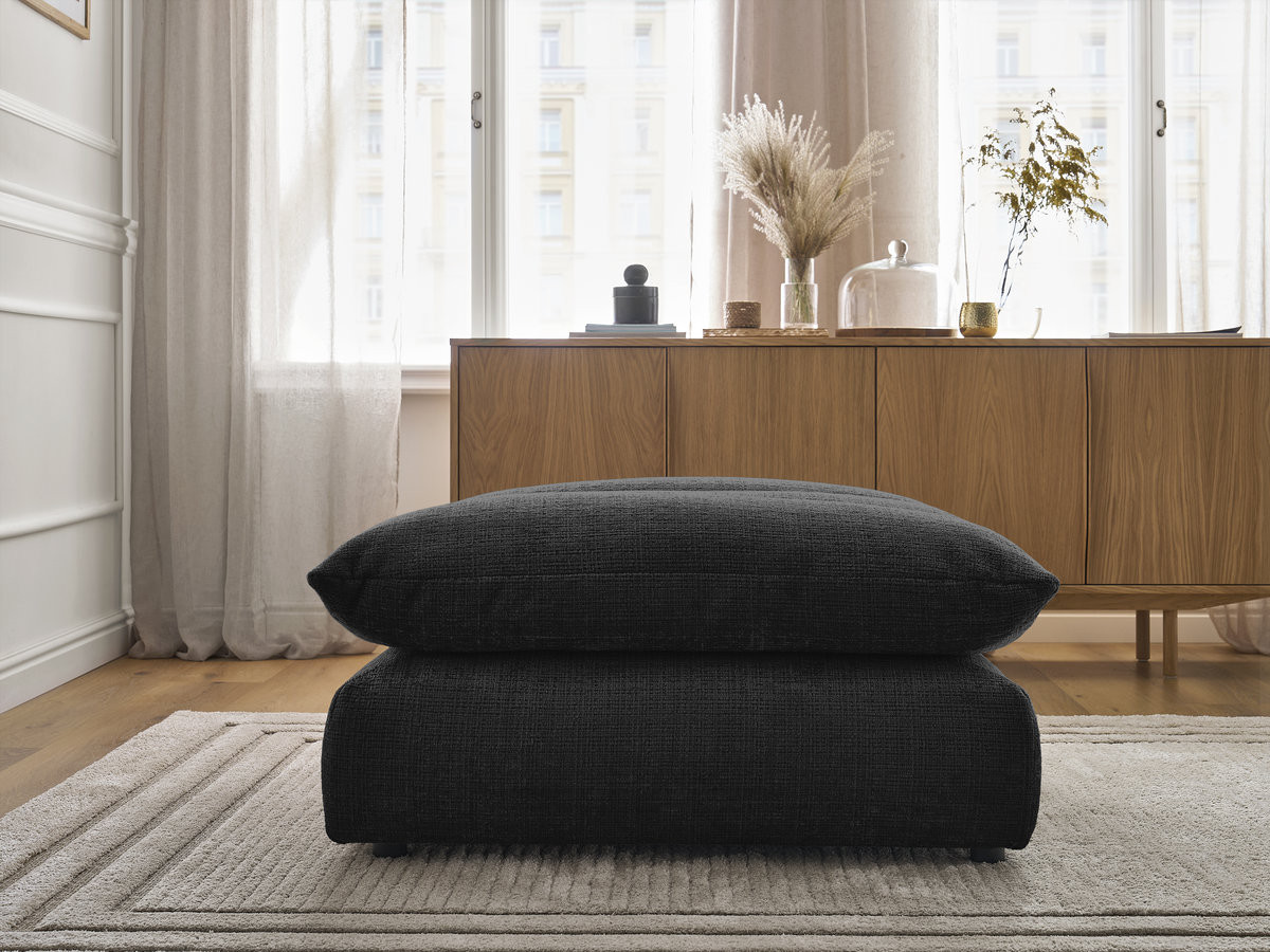Bobochic Neil Pouf Strukturstoff Schwarz