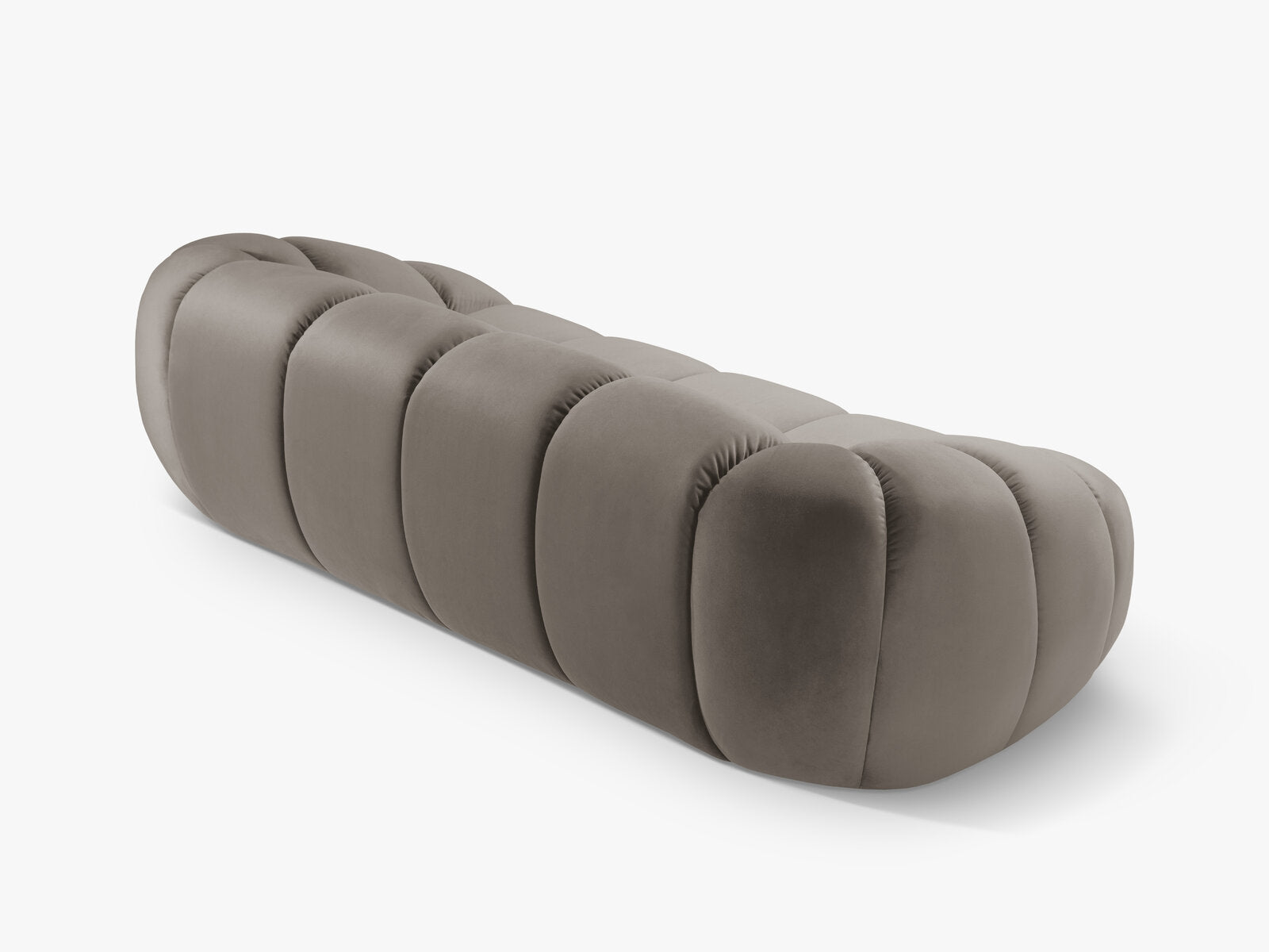 Micadoni Sofa Diana 3-Sitzer XL Samt Salvador Grau Braun