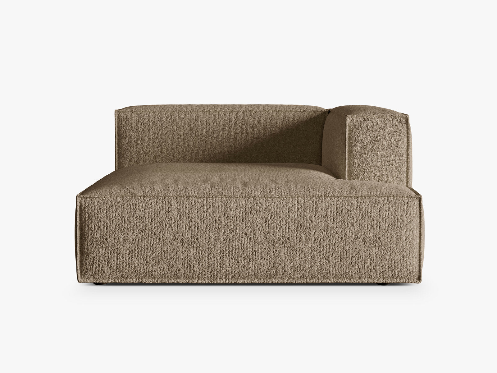 Micadoni Recamiere Nuria Groß 1-Sitzer Rechts Boucle Cappuccino