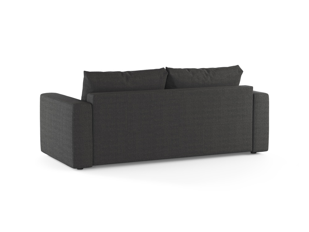 Cosmopolitan Design Schlafsofa Grena 3-Sitzer mit Bettkasten Strukturierter Stoff Babel Schwarz