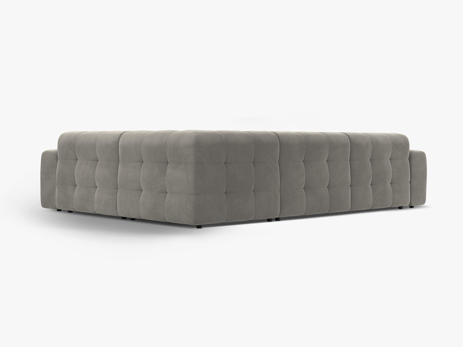 Micadoni Ecksofa Kendal 6-Sitzer Rechts Samt Magic Velvet Dunkelgrau