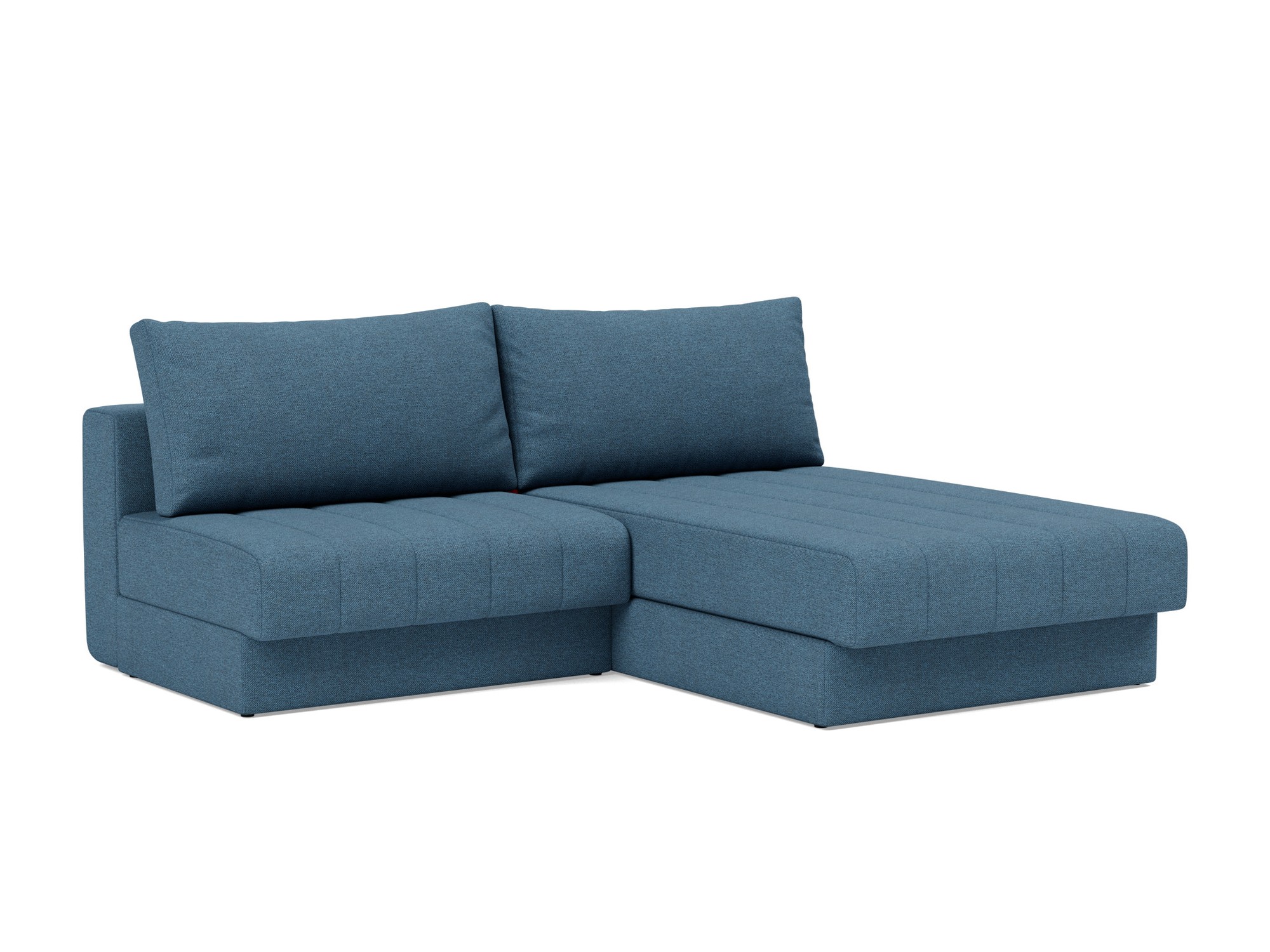 Schlafsofa Akello mit Chaiselongue Strukturierter Stoff Weda 302-Weda-Blue