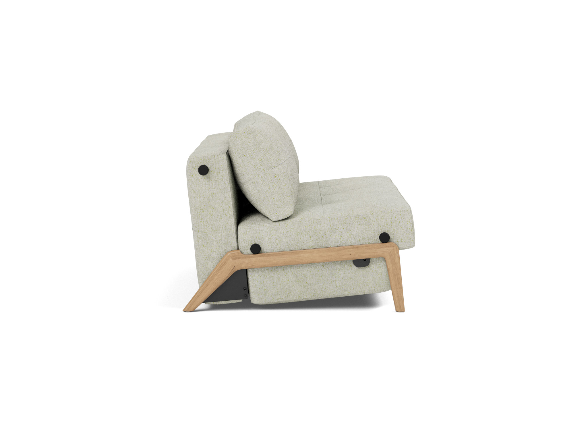 Schlafsofa Cubed 140 Flachgewebe Avella 280-Sand Beine Eiche