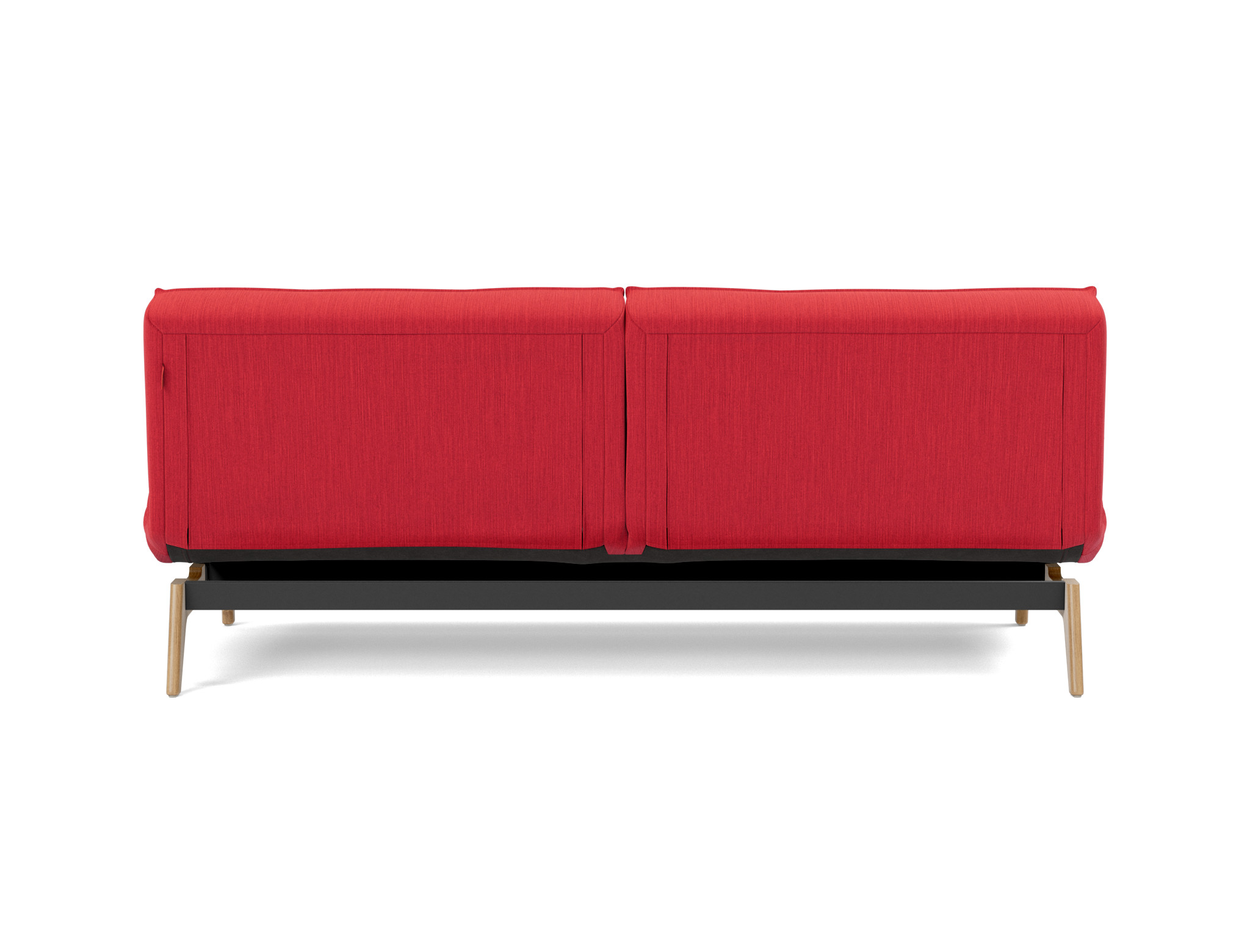Schlafsofa Splitback Flachgewebe Elegance 511-Red Beine Eiche
