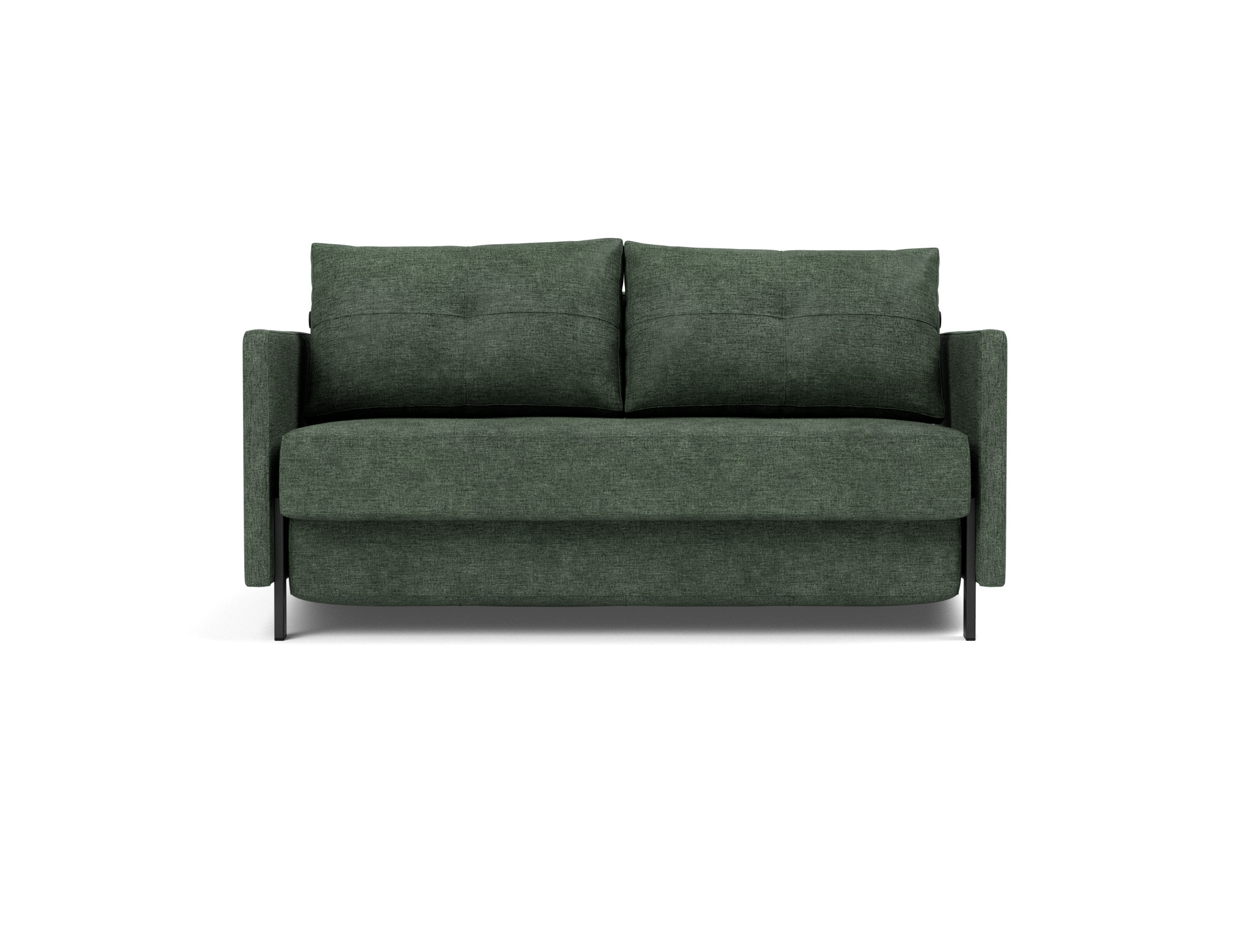 Schlafsofa Cubed mit Armlehnen 140 Flachgewebe Avella 281-Pine-Green