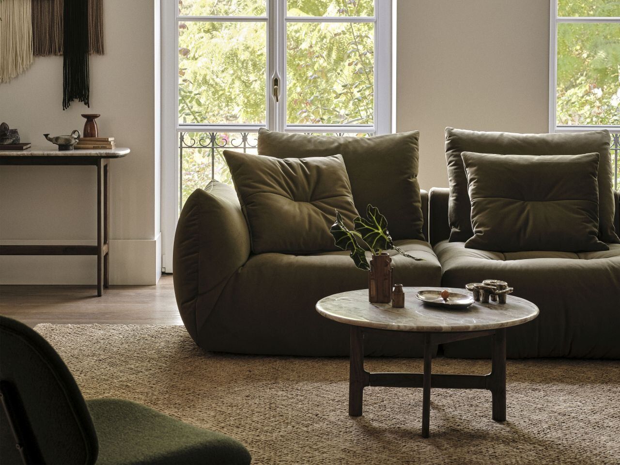 Micadoni Ecksofa Bloom 3-Sitzer Strukturierter Stoff Wind Hellgrau