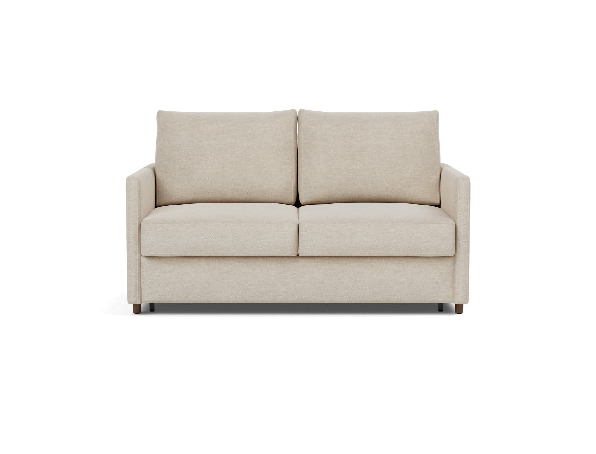 Schlafsofa Neah mit Slim-Armlehnen 140 Flachgewebe Phobos 586-Latte
