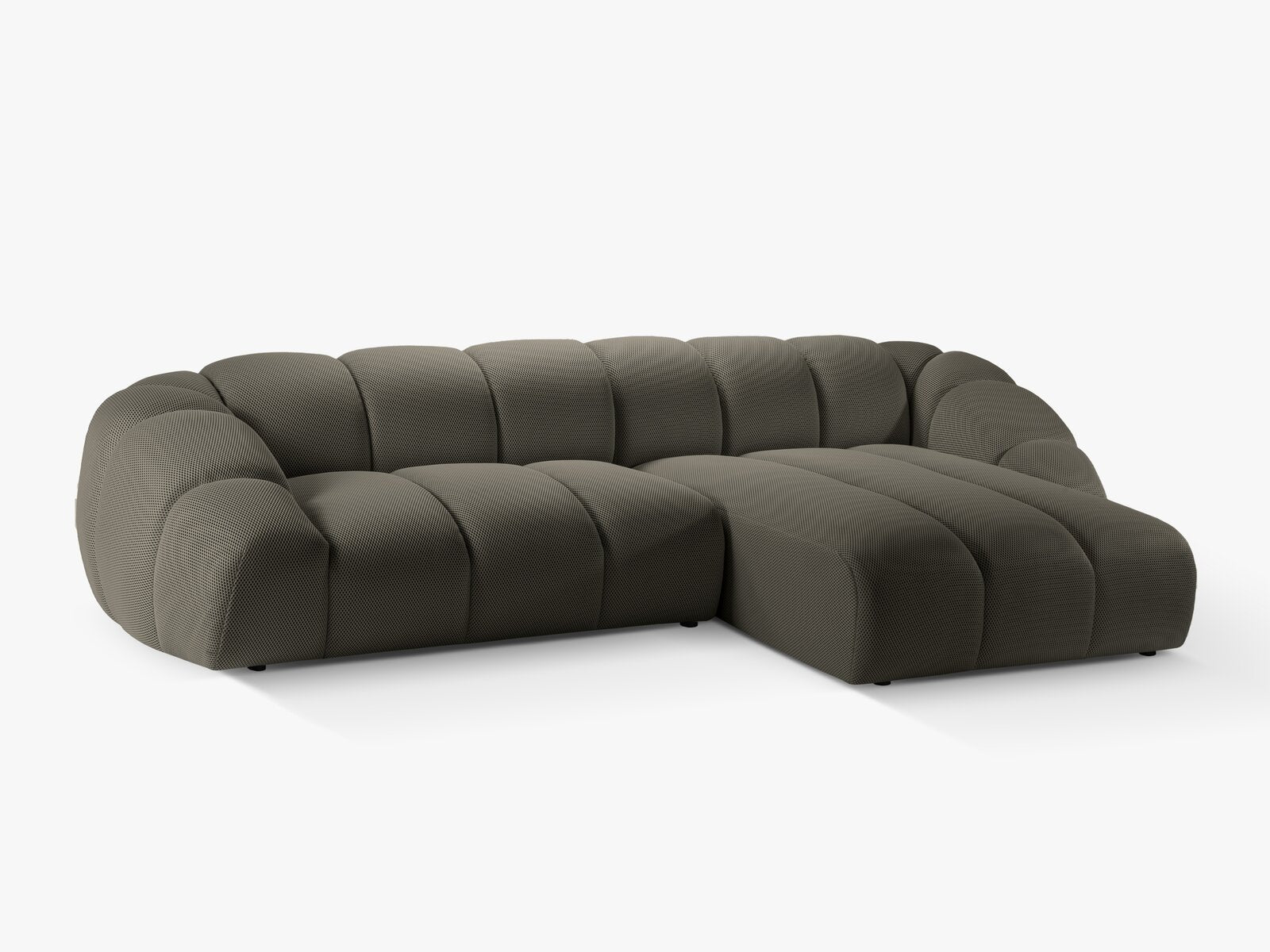 Micadoni Ecksofa Diana 4-Sitzer Rechts 3D-Stoff Stahl