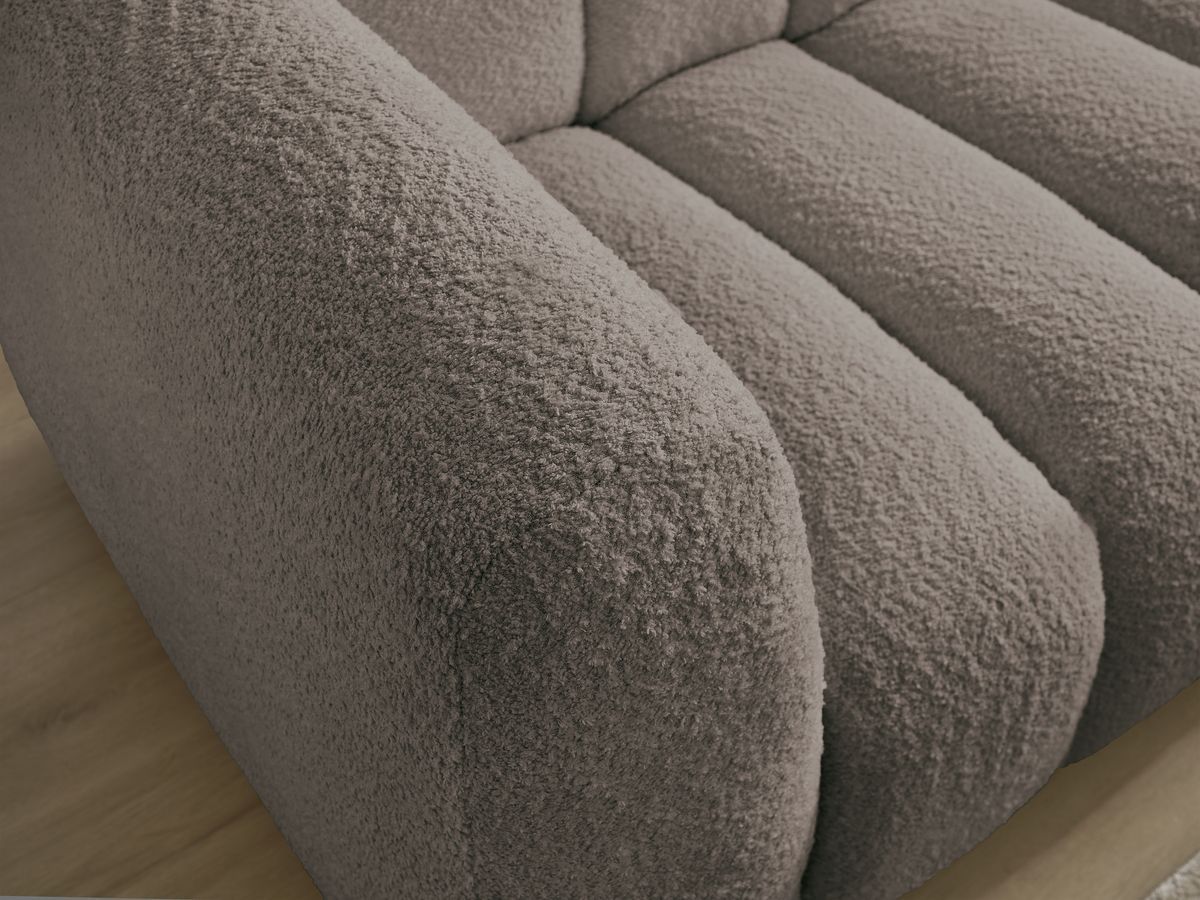 Bobochic Talia Ecksofa Bouclé-Stoff Braun Ecke rechts