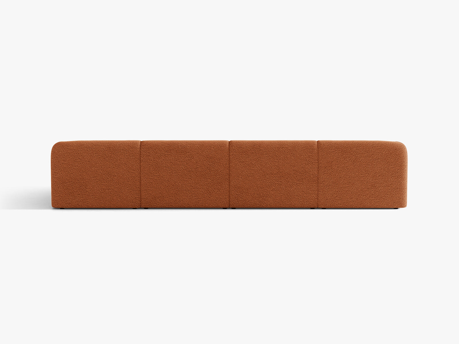 Micadoni Panorama-Sofa Miley 5-Sitzer Boucle Baloo Terrakotta
