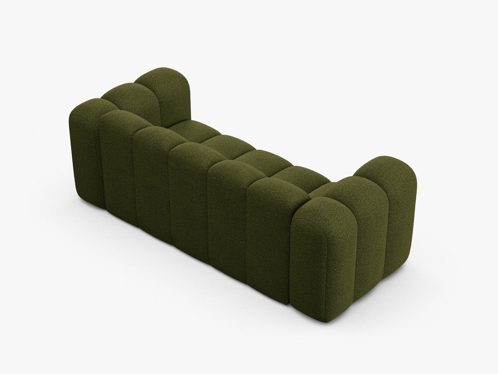 Micadoni Sofa Lupine 2-Sitzer Boucle Baloo Dunkel-Olivgrün