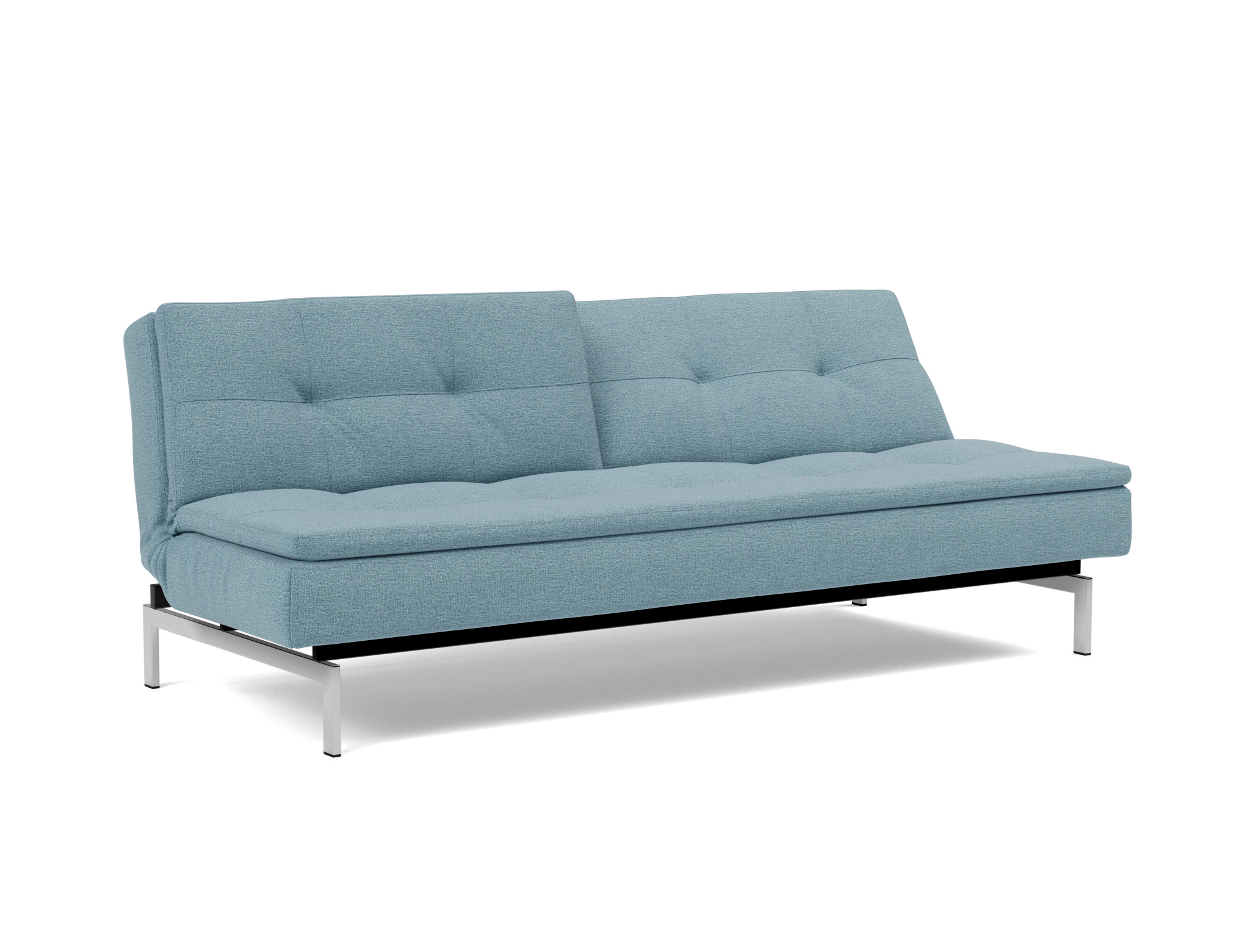 Schlafsofa Dublexo Flachgewebe Mixed Dance 525-Light-Blue Beine Chrom