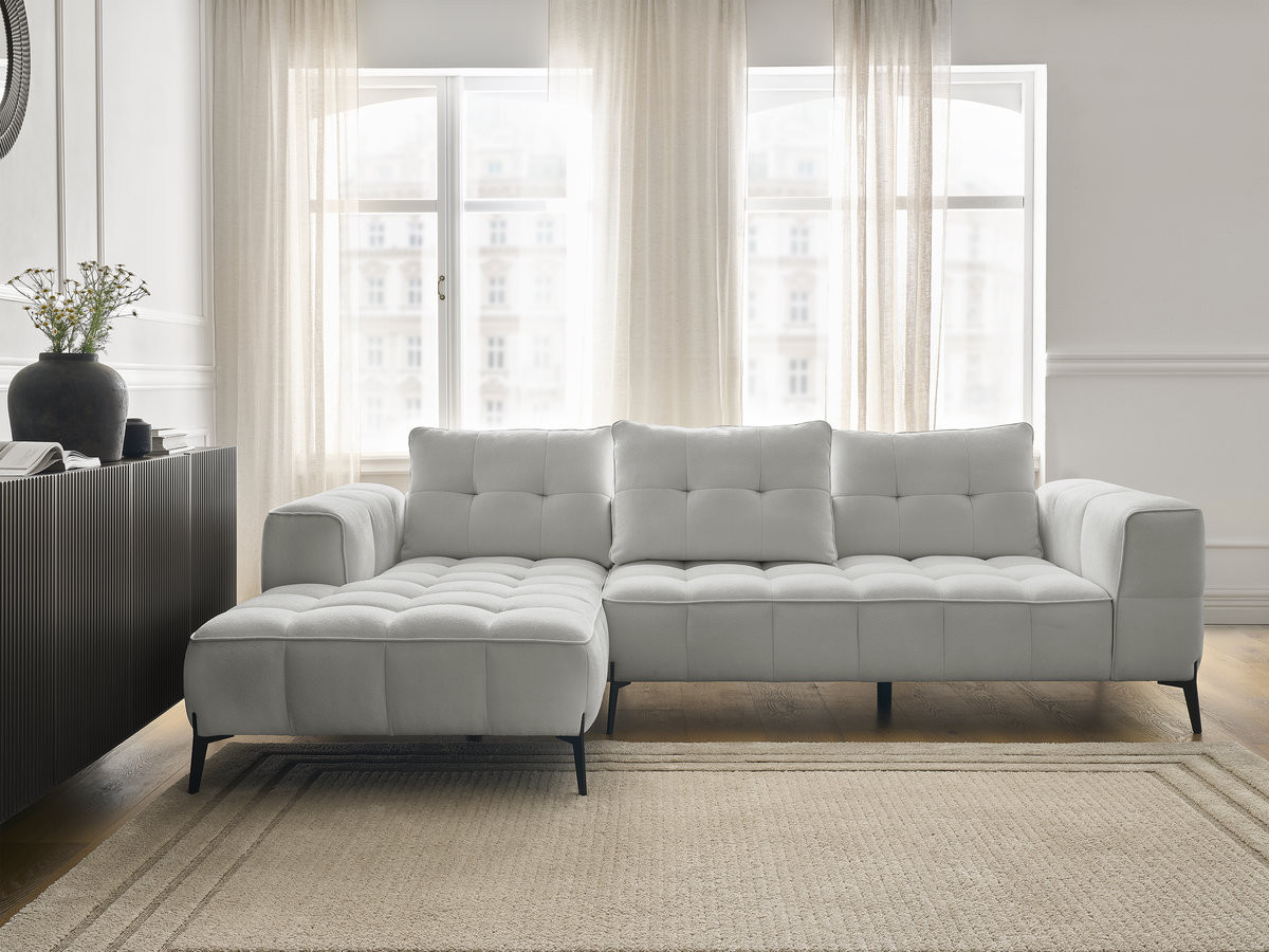 Bobochic Anis Ecksofa Strukturstoff Hellgrau Ecke links