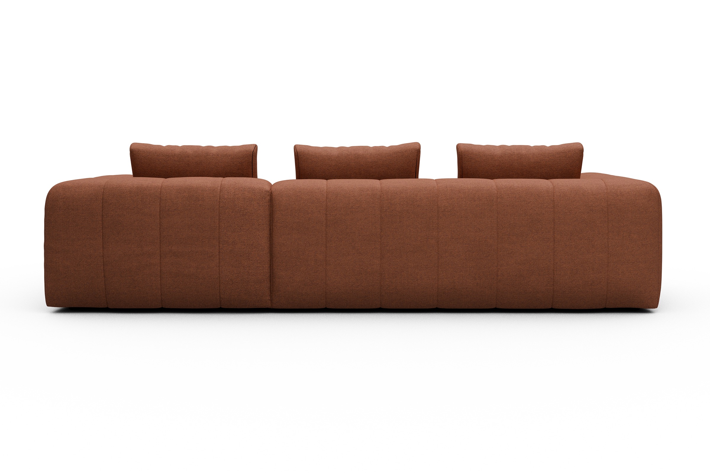 Ecksofa Hugo 2,5-Sitzer Armlehne links mit Chaiselongue Weda-Rust