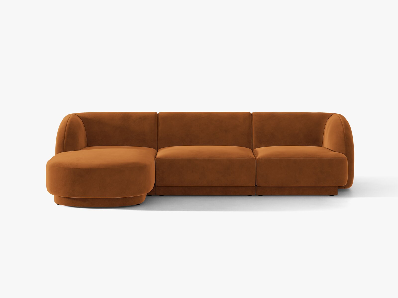 Micadoni Ecksofa Miley 4-Sitzer Links Samt Bluvel Terrakotta