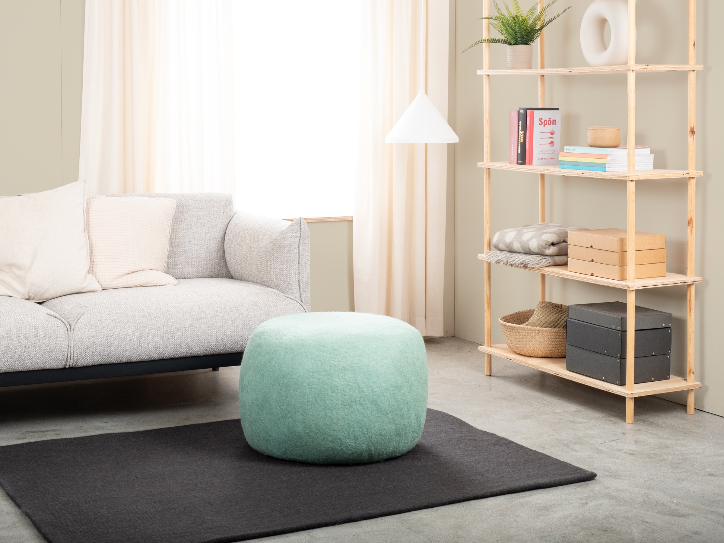 myfelt Fine Colour Pouf Türkis Ø 38 x 14 cm