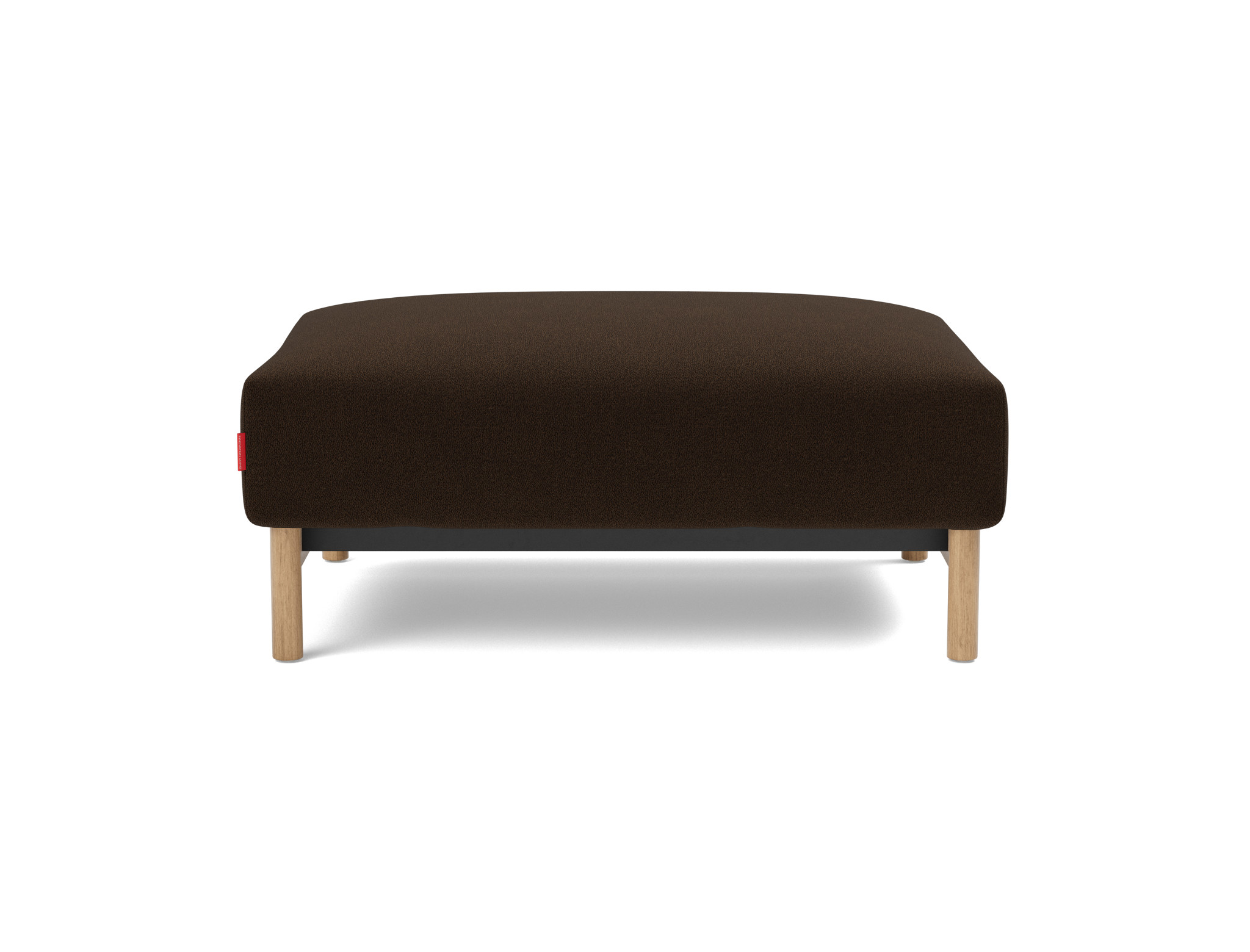 Hocker Malloy Strukturierter Stoff Taura 358-Chocco Beine Eiche