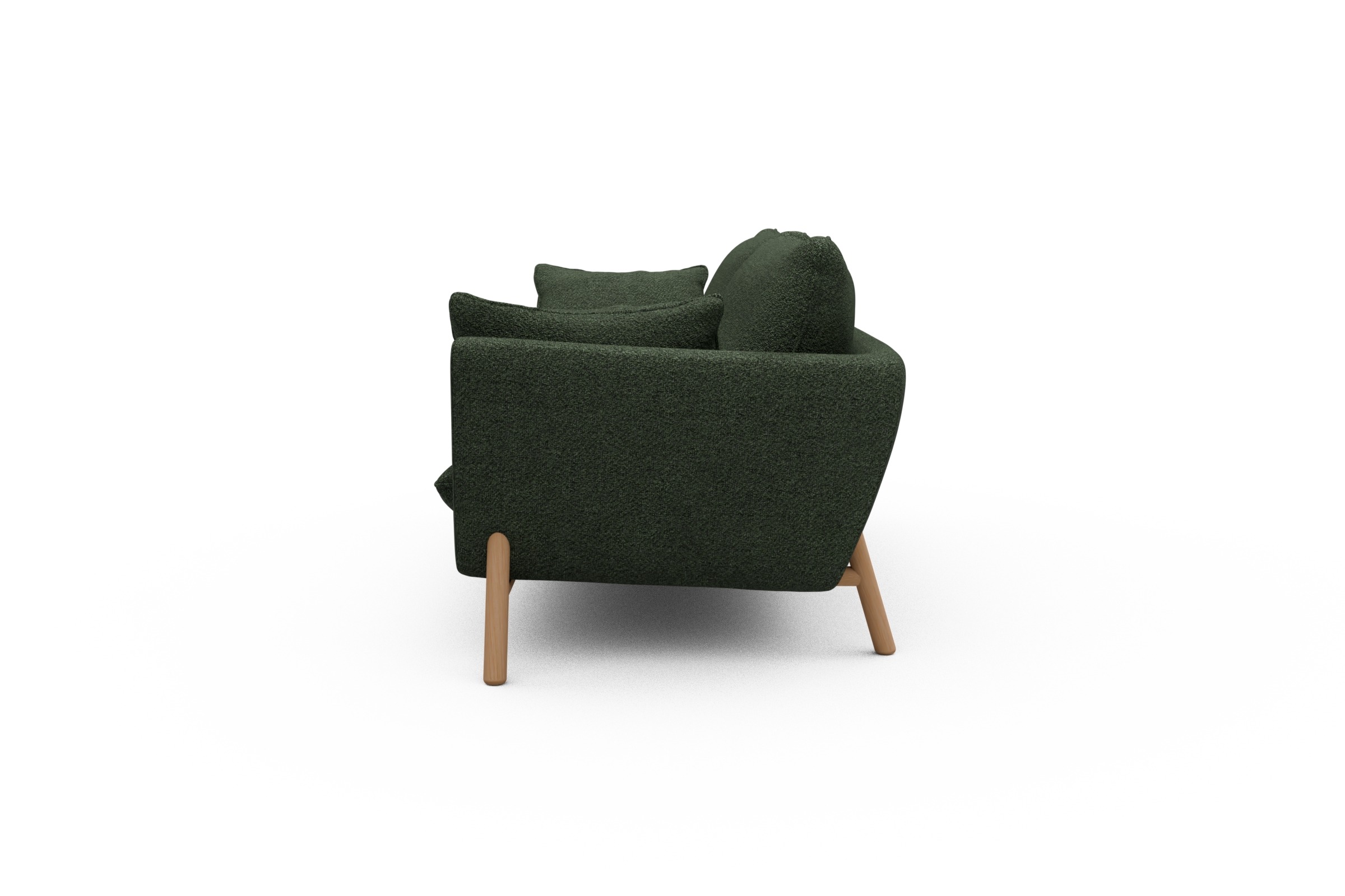 Sofa Emil 3-Sitzer Beinfarbe Eiche Natur Vanora-Deep-Green