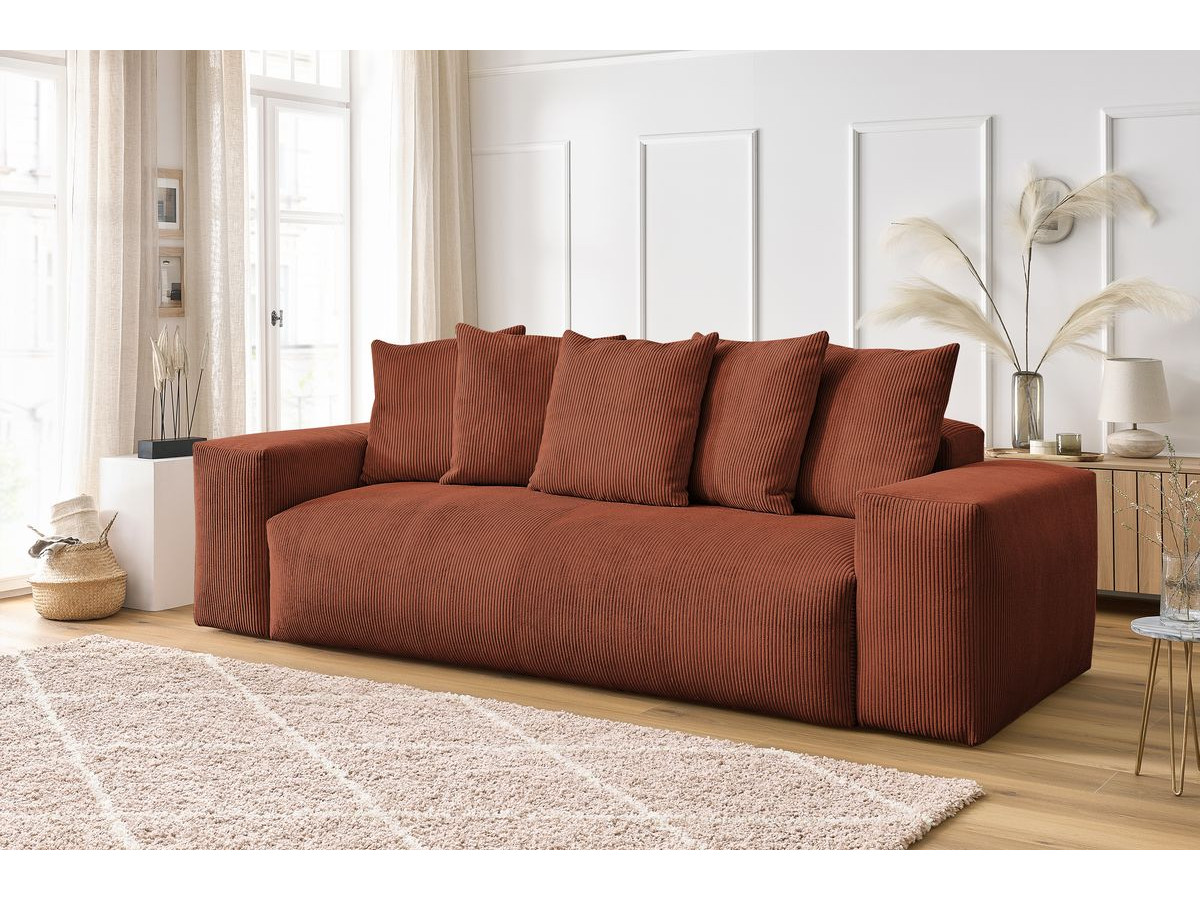 Bobochic Voltaire Sofa 3-Sitzer 280 × 124 cm Cordsamt Orange