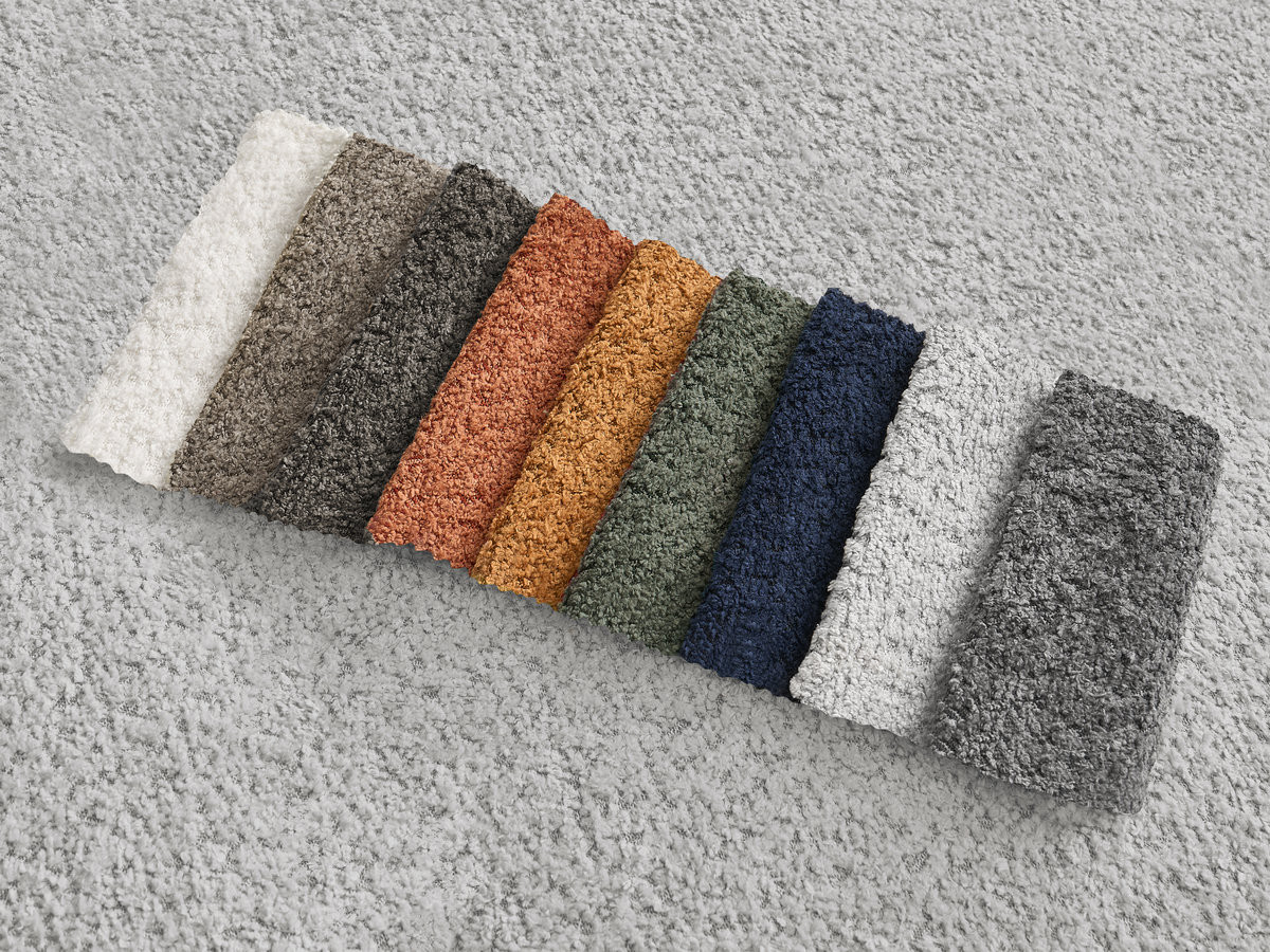 Bobochic Azra Pouf Bouclé-Stoff Hellgrau