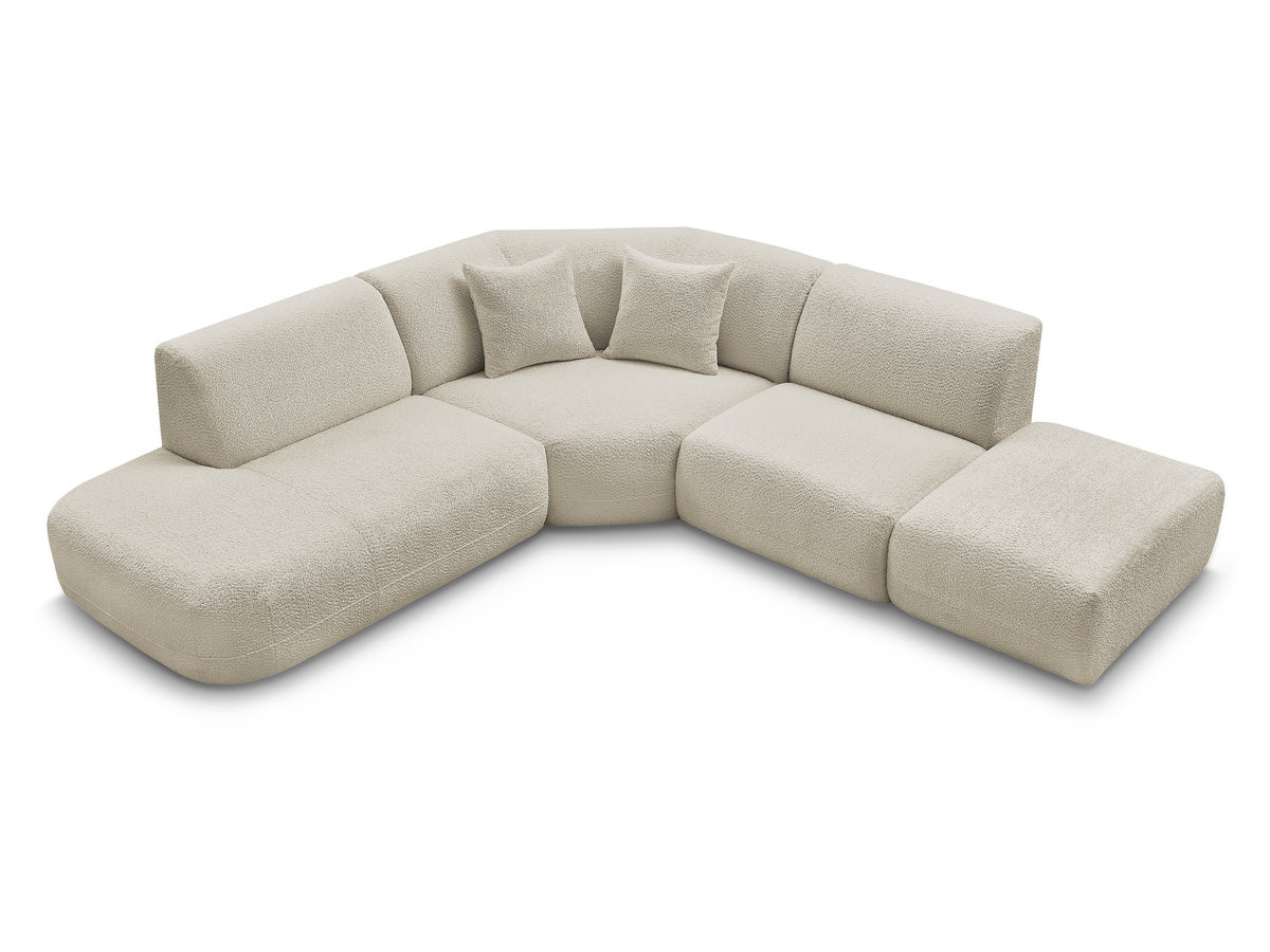 Bobochic Anda Ecksofa 279 × 264 cm Chenille Beige Ecke links