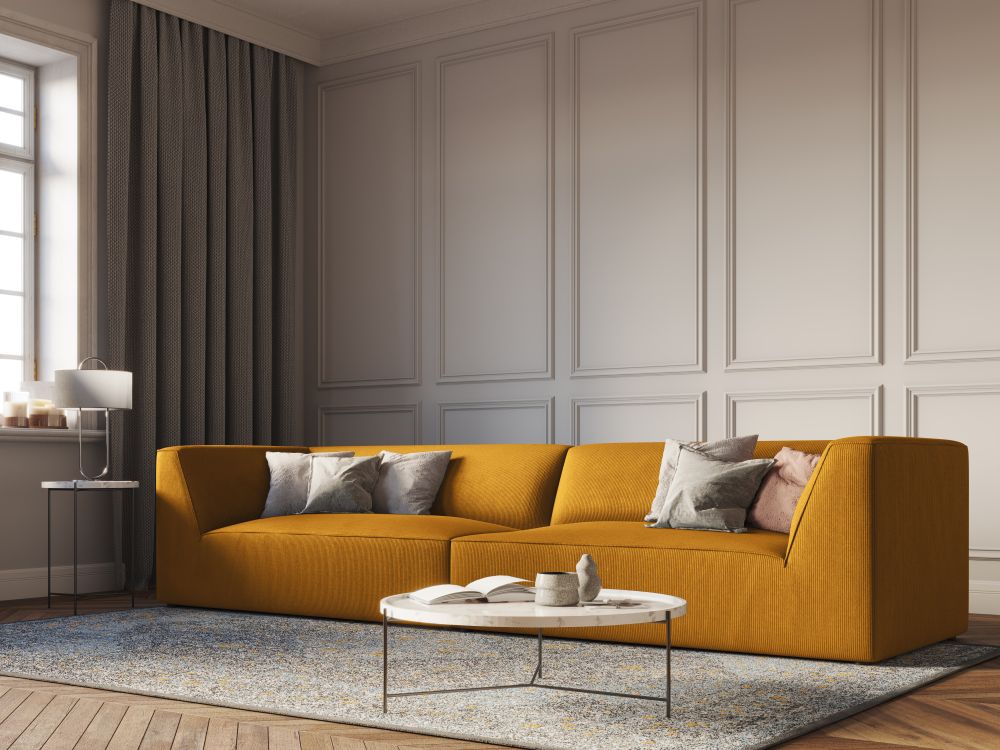 Cosmopolitan Design Sofa Siena 4-Sitzer Kord Scala Gelb