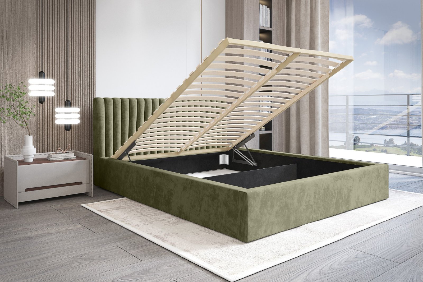 Polsterbett Velo-I Chenille 160x200 mit Holzrahmen Perfect Harmony 39