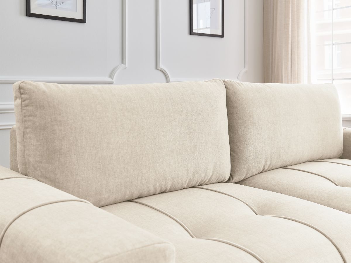 Bobochic Arsene Schlafsofa 3-Sitzer mit Bettkasten Samt Beige