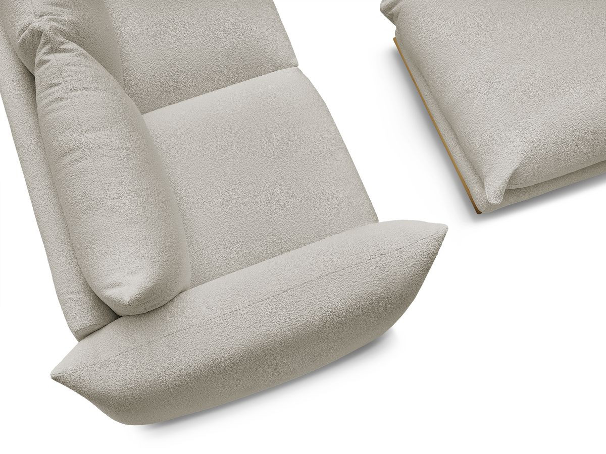 Bobochic Ernest Sofa 3-Sitzer mit Pouf 193 × 106 cm Bouclé-Stoff Taupe