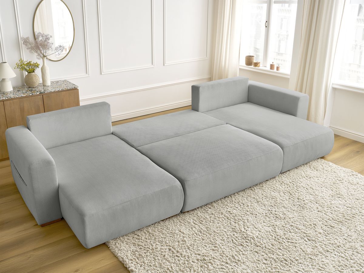 Bobochic Sidonie Wohnlandschaft Cordsamt Hellgrau