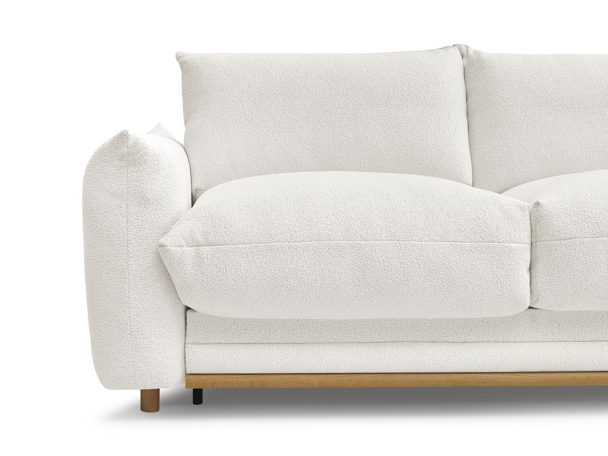 Bobochic Ernest Schlafsofa 3-Sitzer, Liegefläche 190 × 140 / 160 cm Bouclé-Stoff Weiß, Liegefläche 140 × 190 cm