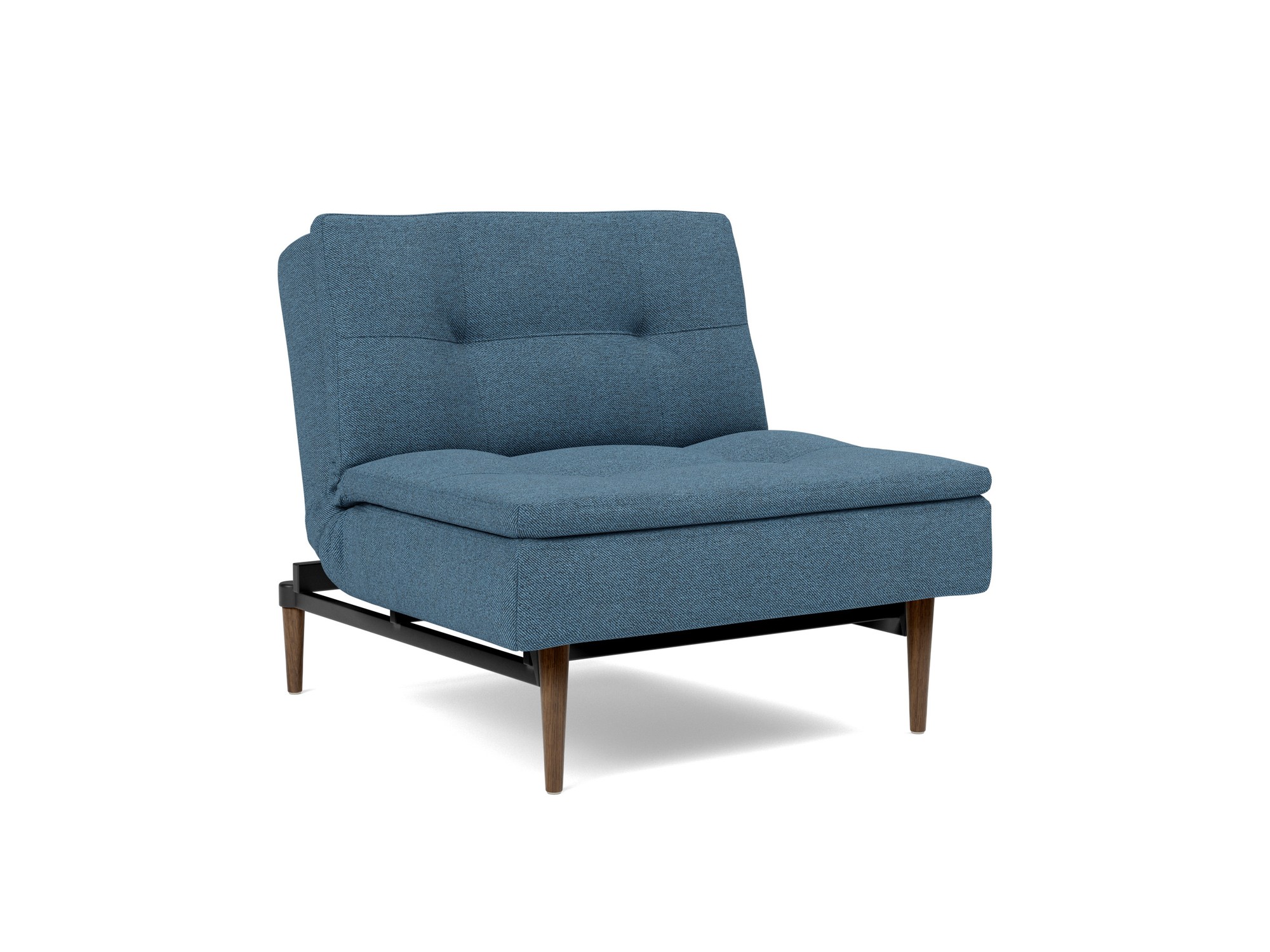 Sessel Dublexo Strukturierter Stoff Weda 302-Weda-Blue Beine Styletto Eiche dunkel