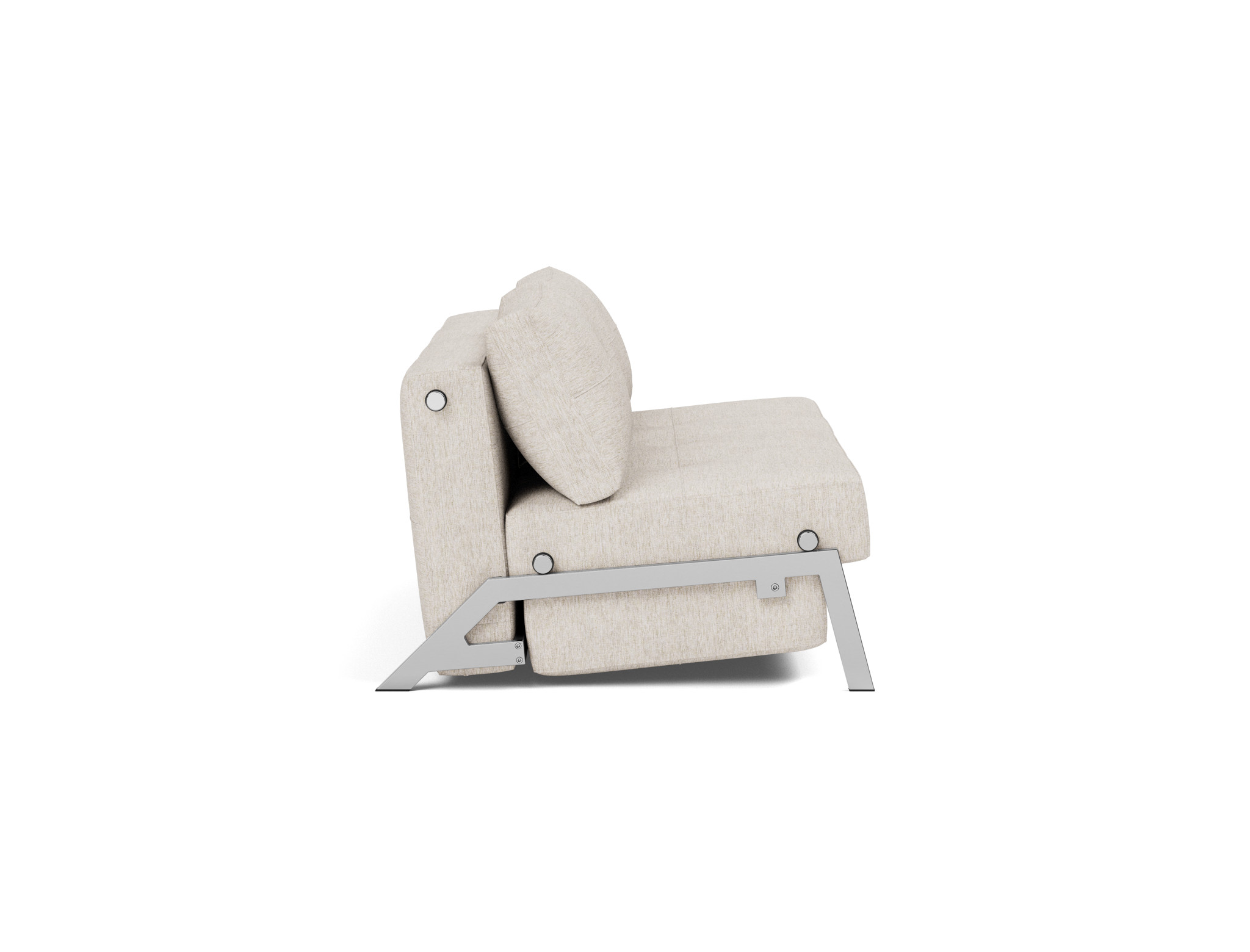 Schlafsofa Cubed 160 Chenille Yuveno 470-Natural Beine Chrom