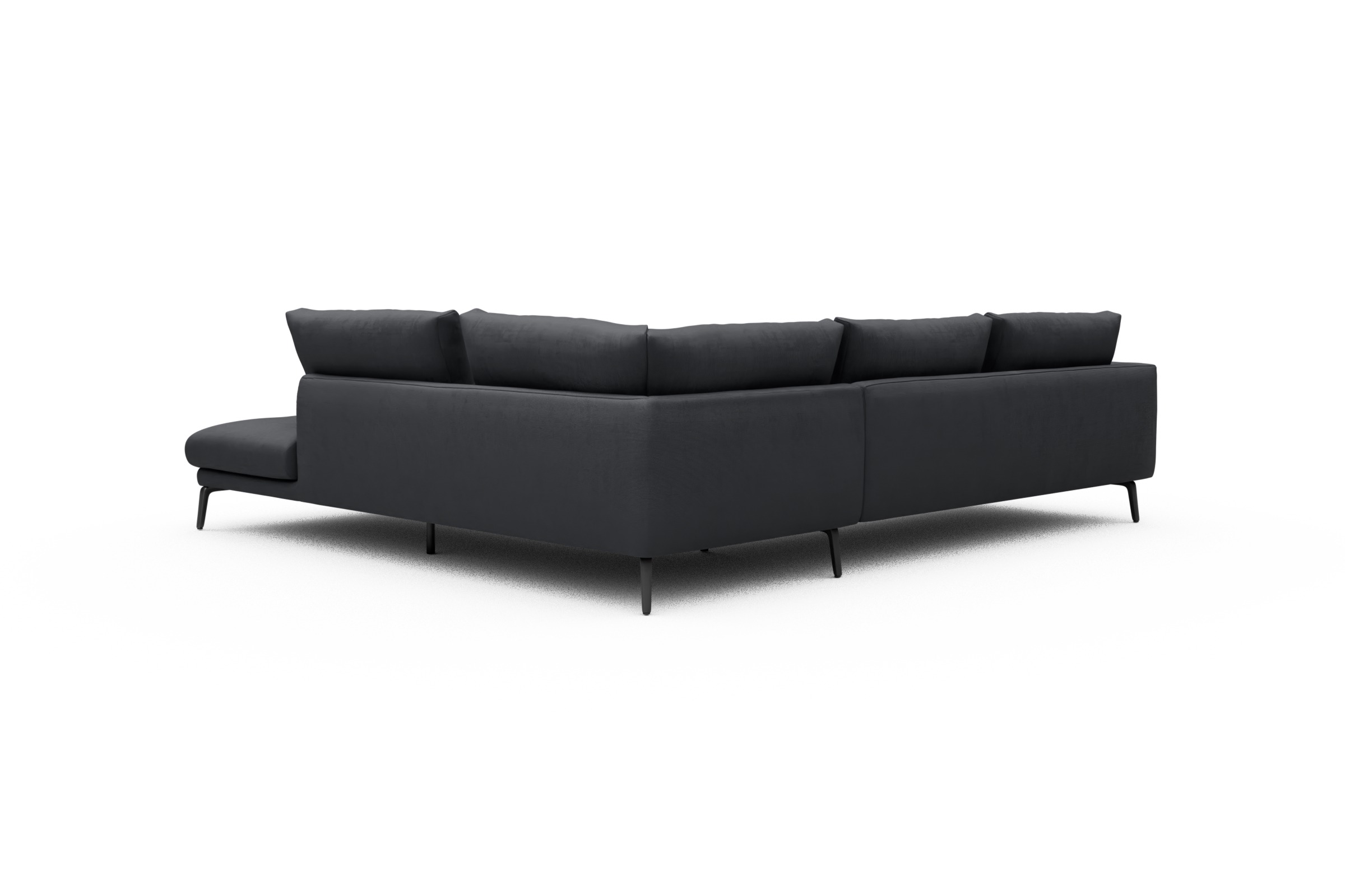 Ecksofa Karl Relax-Ecke rechts mit 2,5-Sitzer Cordufine-Slate-Grey