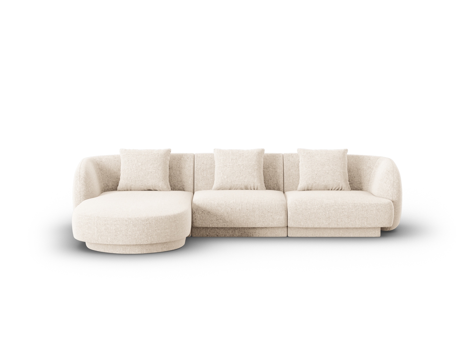 Cosmopolitan Design Ecksofa Tulum 4-Sitzer Chenille Eden Helles Beige Links